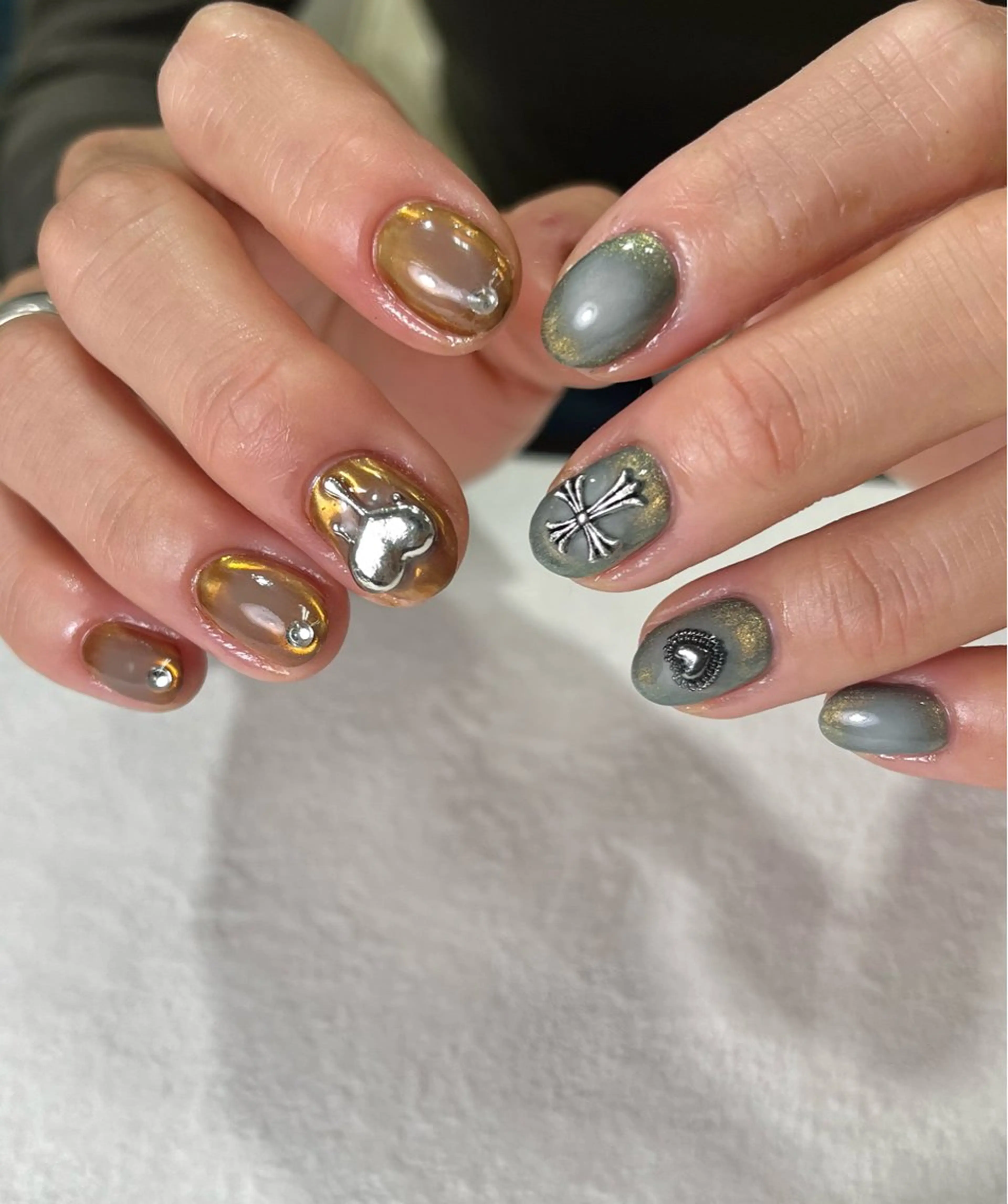 ネイル チークネイル グラデーション ミラーネイル ハンドネイル フットネイル Para Sol nail　Maoのネイルデザイン