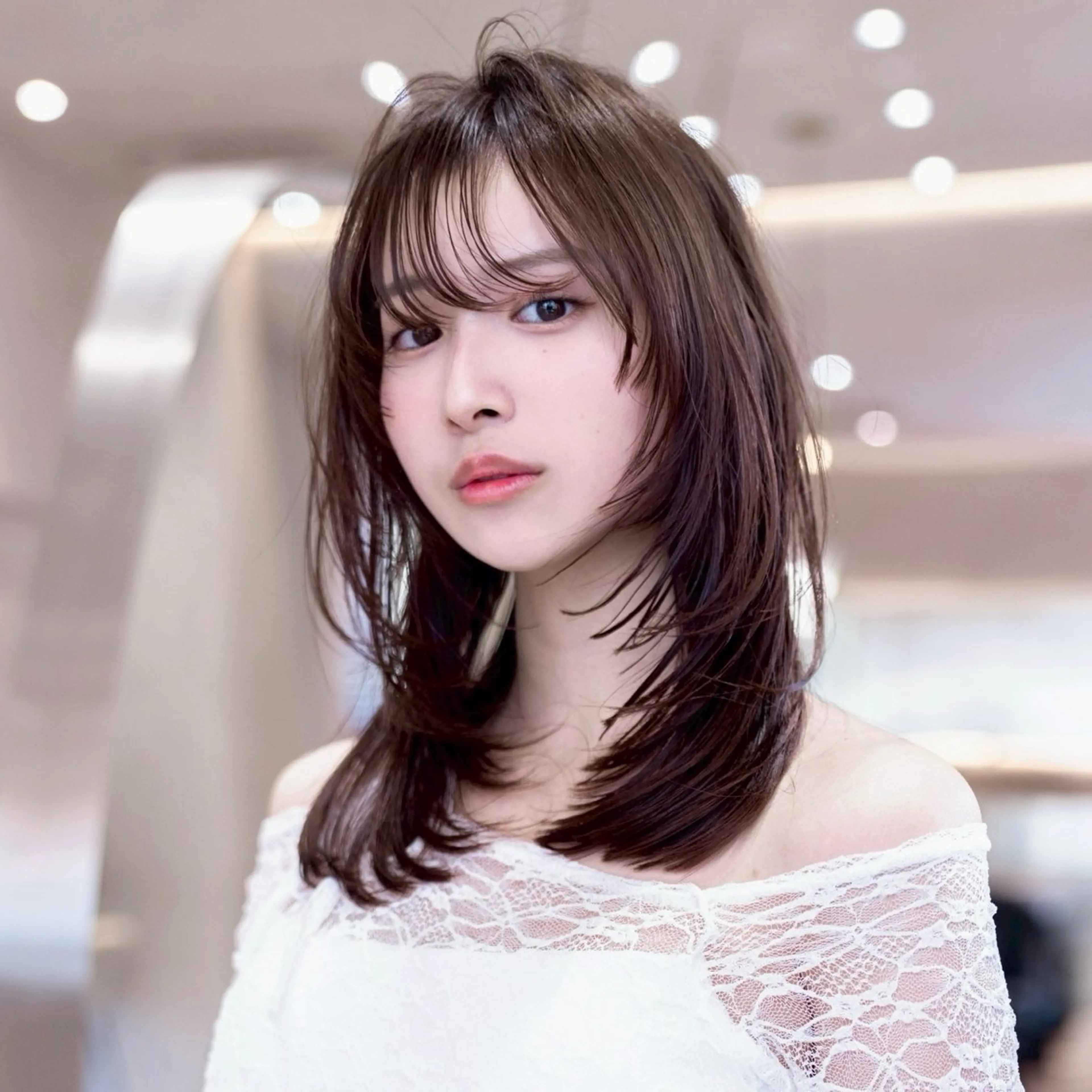 ロング カラー 韓国風ヘア レイヤーカット 小顔カット カット 渋谷/韓国レイヤー/ 艶カラー/nanoのヘアスタイル