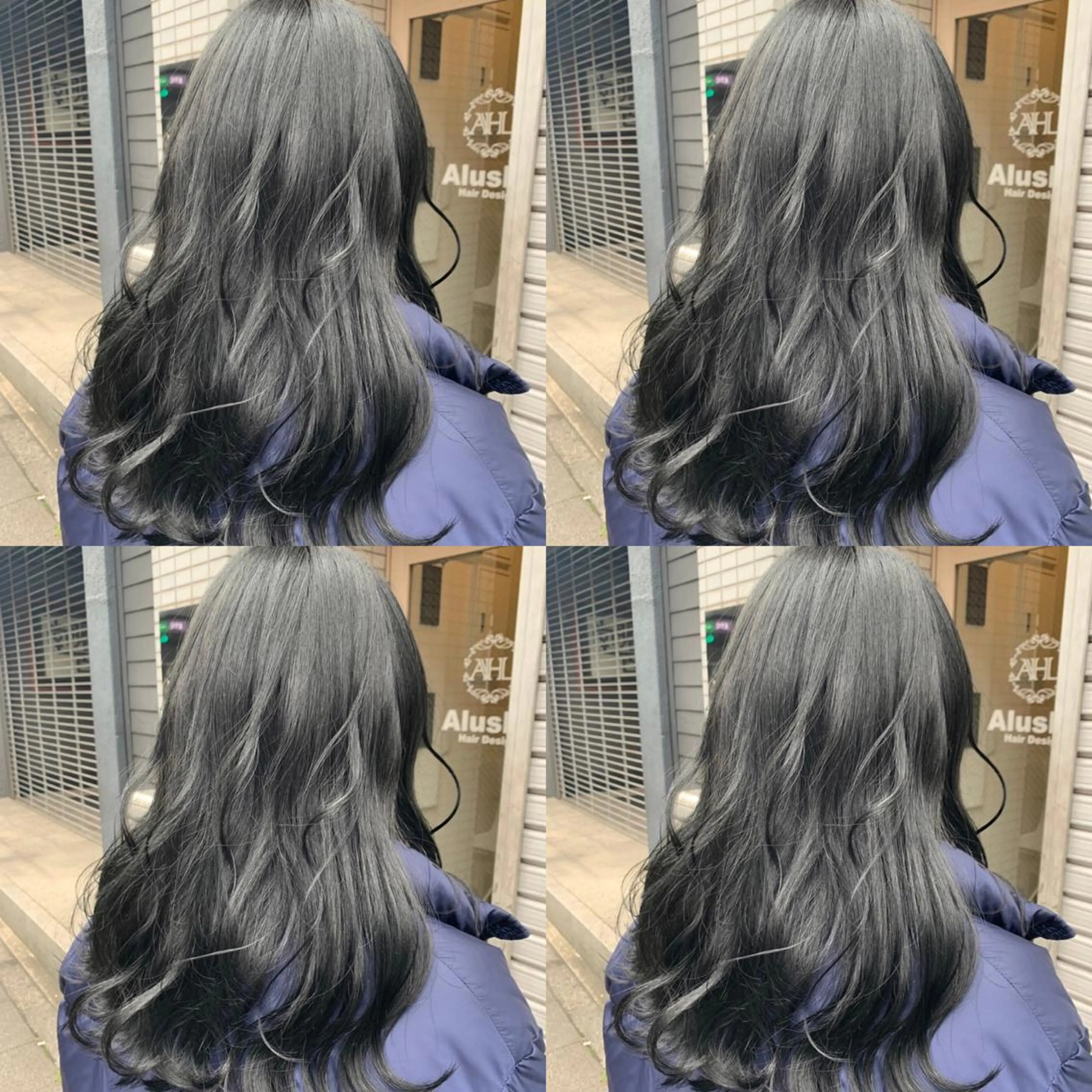 ミディアム アッシュ アッシュグレー ✨縮毛矯正✖︎顔周り レイヤー✨ナカムラのヘアスタイル