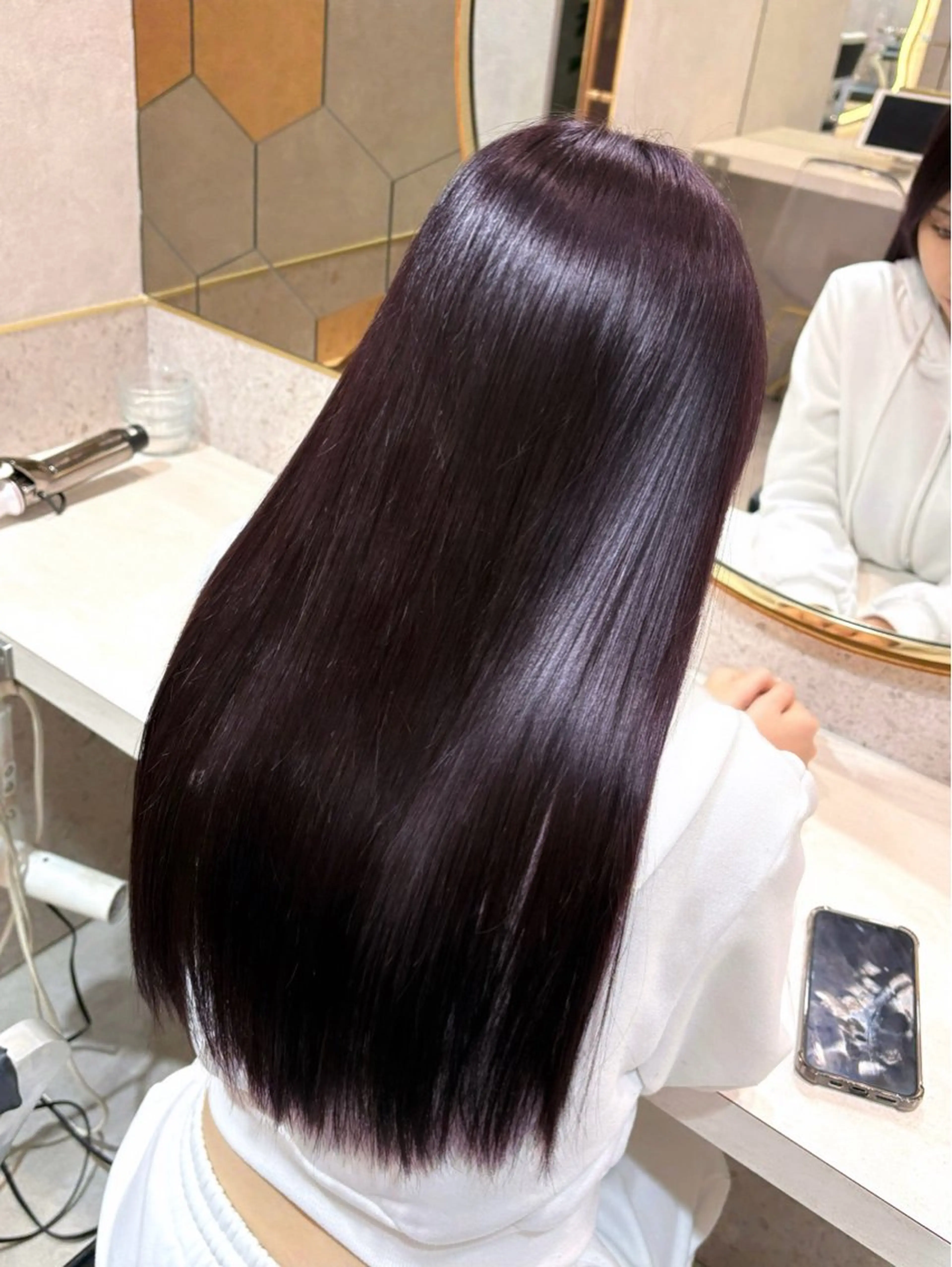 セミロング トリートメント ヘアカラー トリートメント 暖色カラー/新宿/韓 国風レイヤー鮫島志穂のヘアスタイル