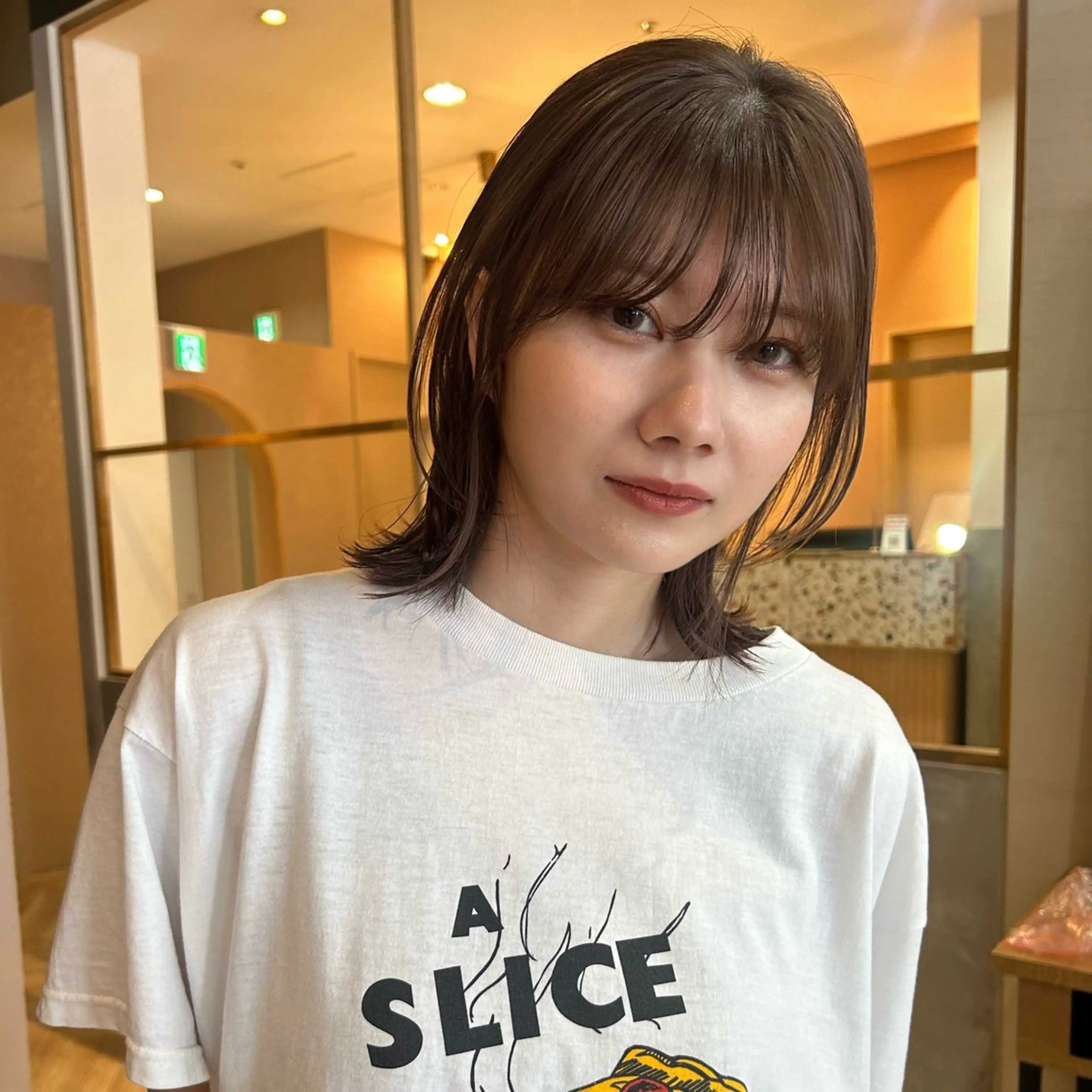 ミディアム カラー ヘアカラー トリートメント 🐢ダブルカラー🐢 透明感/このかのヘアスタイル