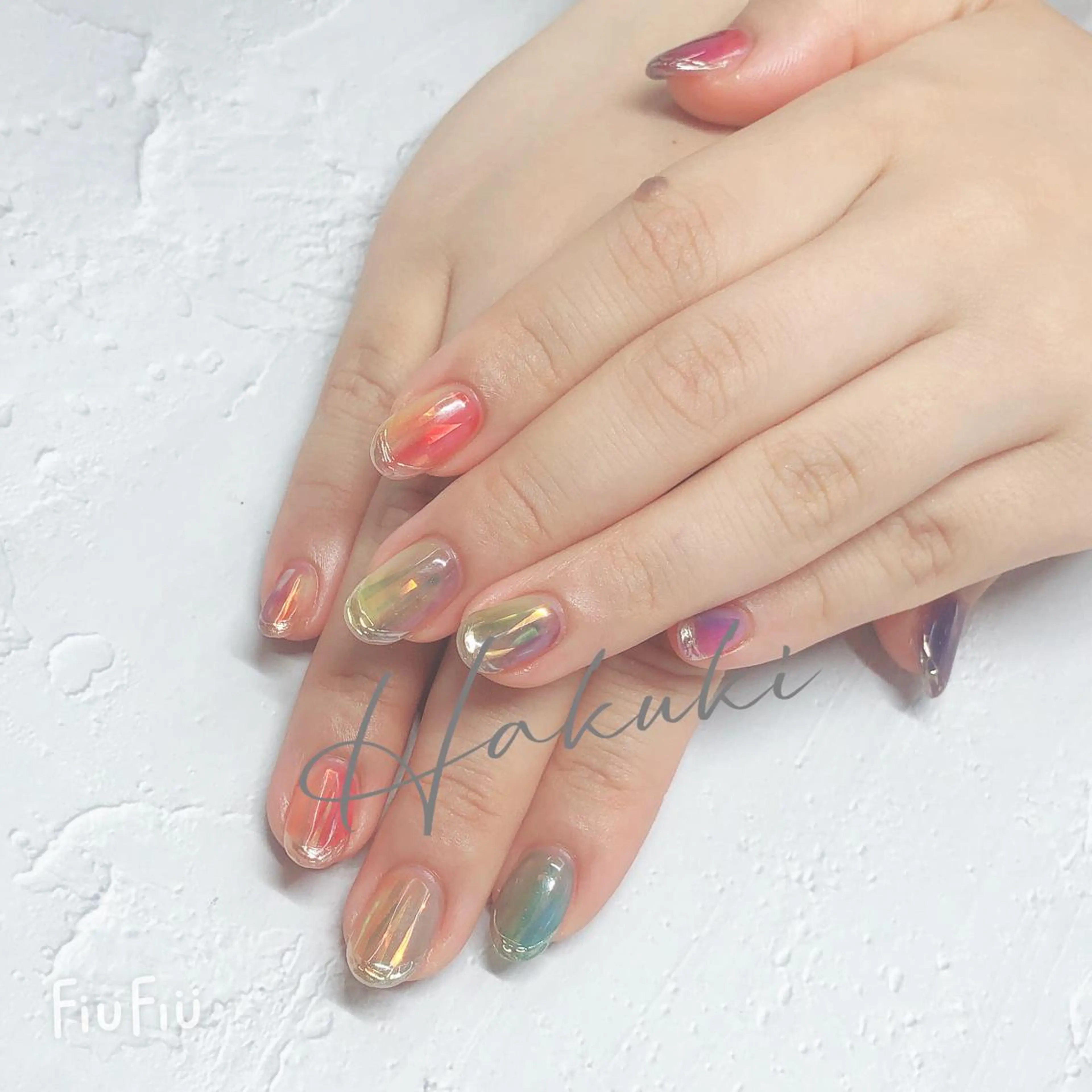 ネイル ハンドネイル ハンドケア ハク キのネイルデザイン