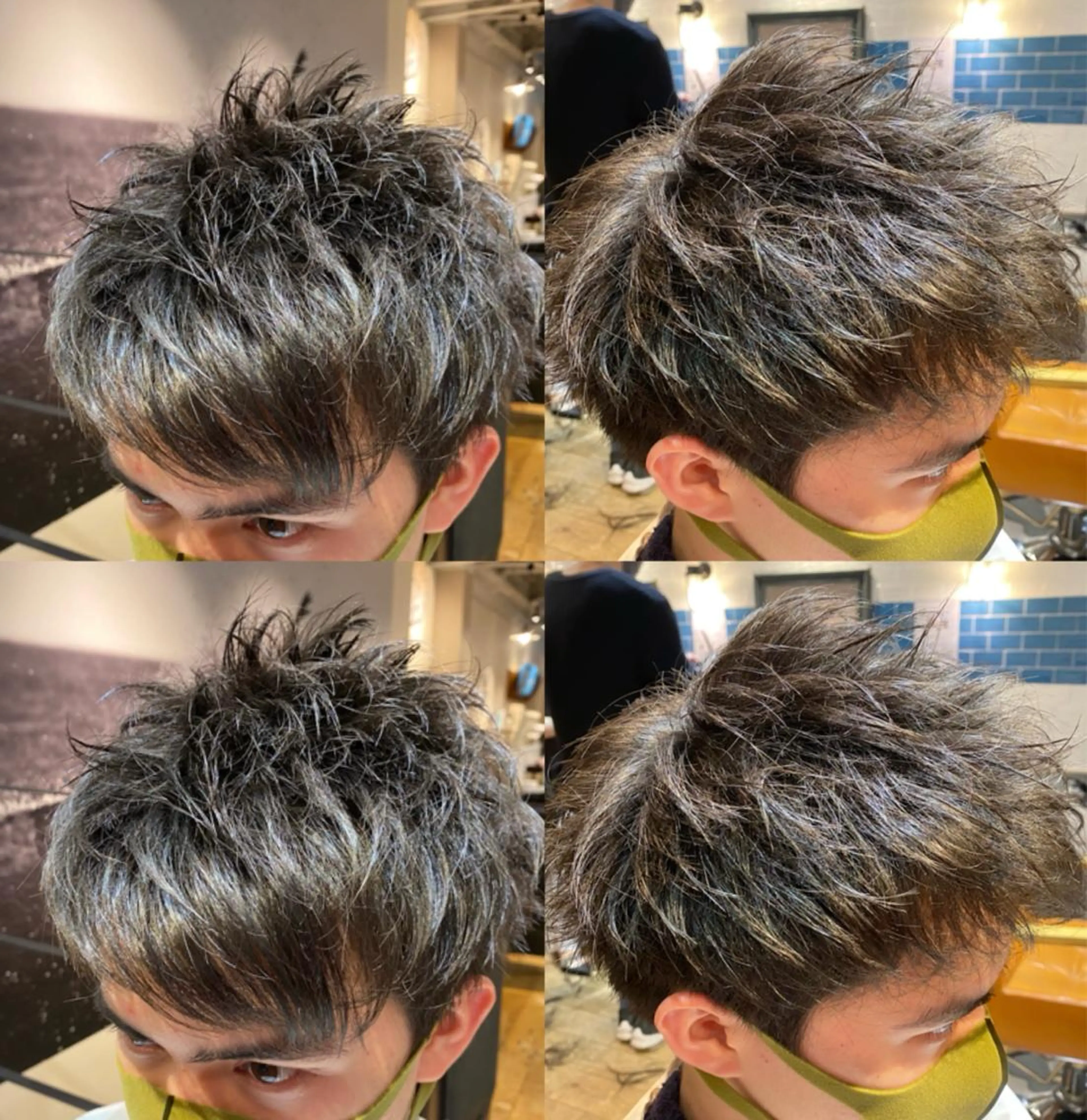 ショート カラー パーマ ヘアアレンジ メンズ 🔥メンズ特化渡辺 🔥ブリーチカラーのヘアスタイル