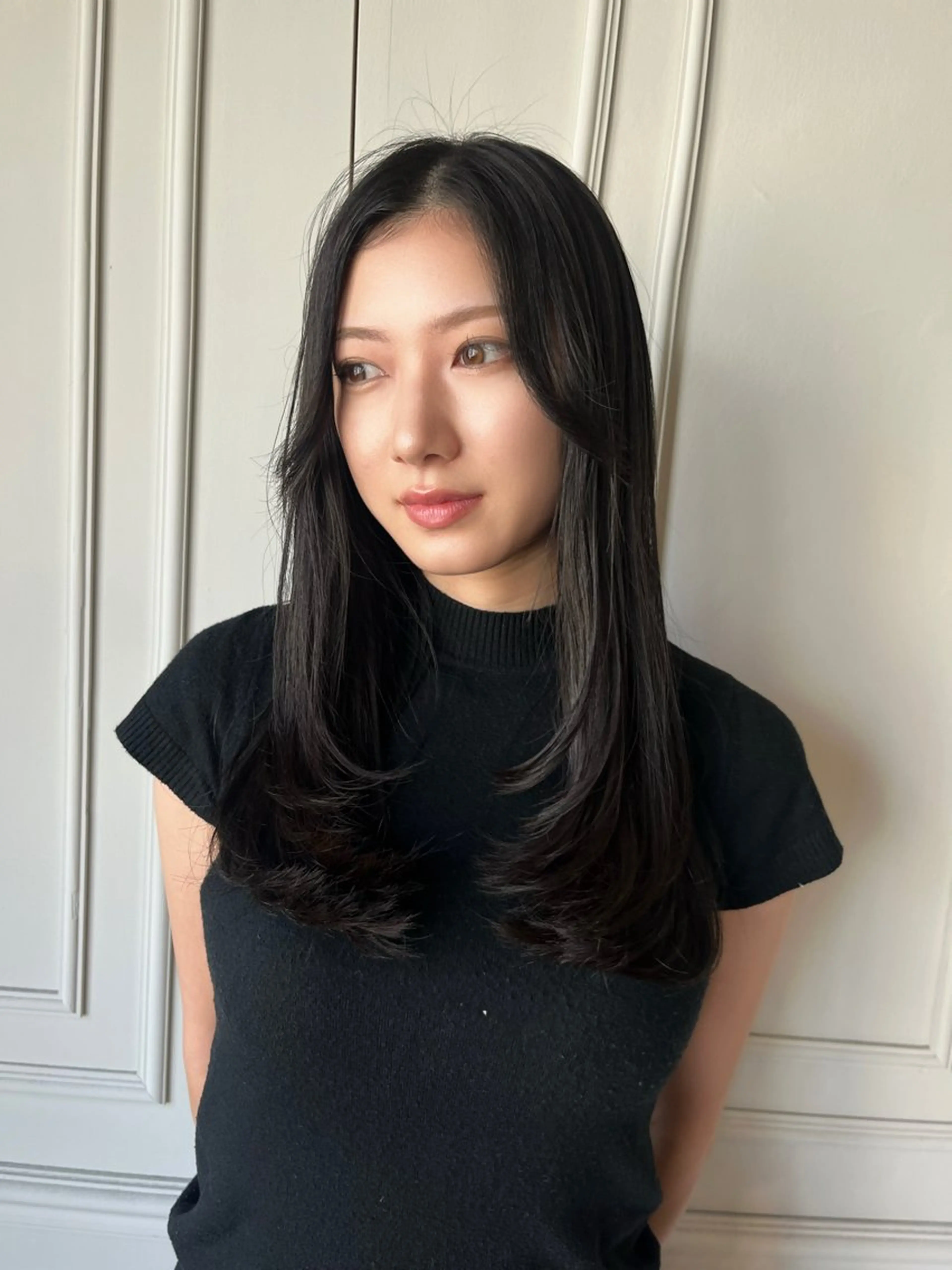 ミディアム カット ヘアカラー スタジオノル パーマ🌀あやなのヘアスタイル