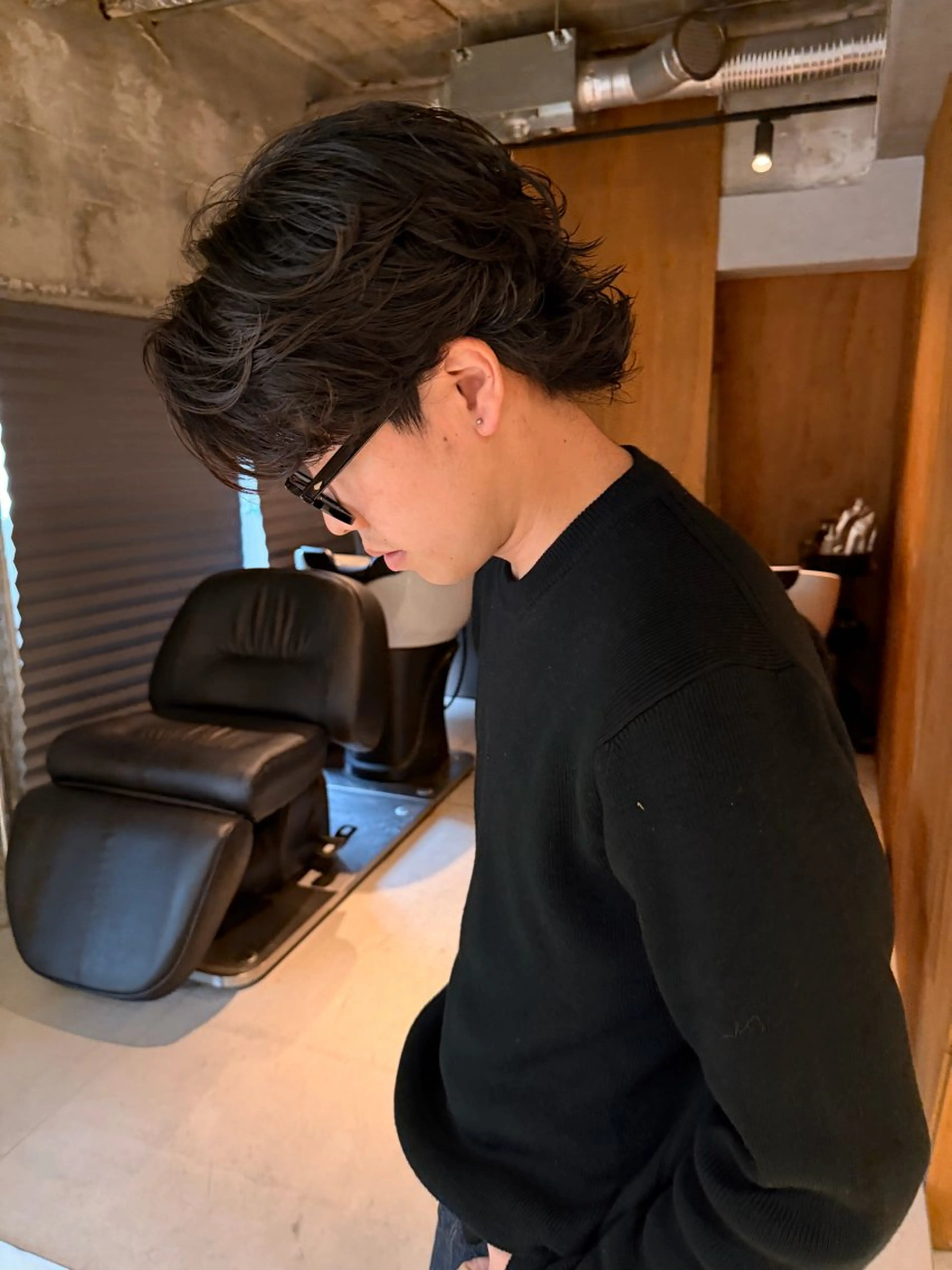 ミディアム カラー パーマ メンズ ミディアムパーマ メンズパーマ ニュアンスパーマ カット パーマ メンズ特化 しゅうへいのヘアスタイル