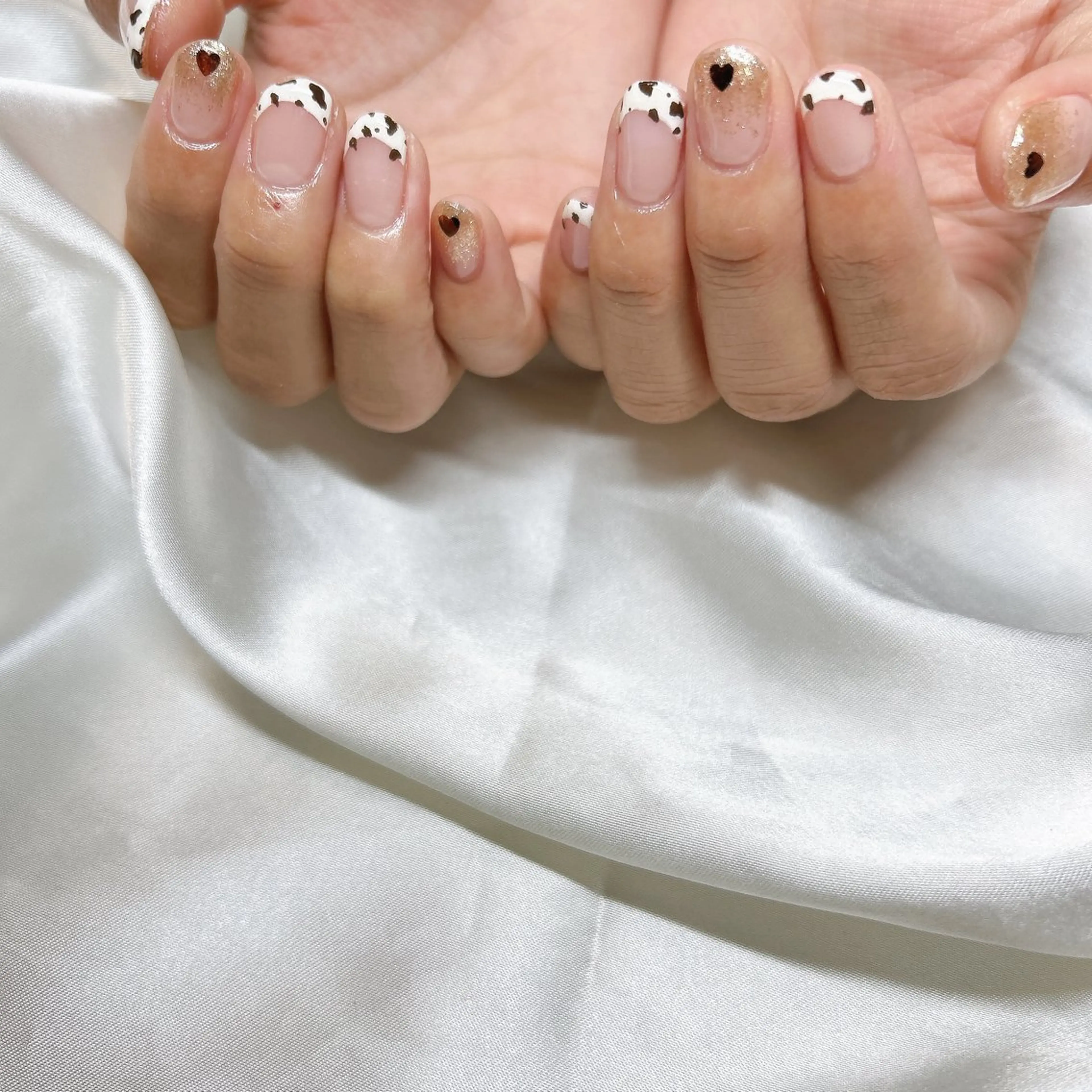 ネイル ブラウン フレンチネイル ハンドネイル nail salon nerineのネイルデザイン