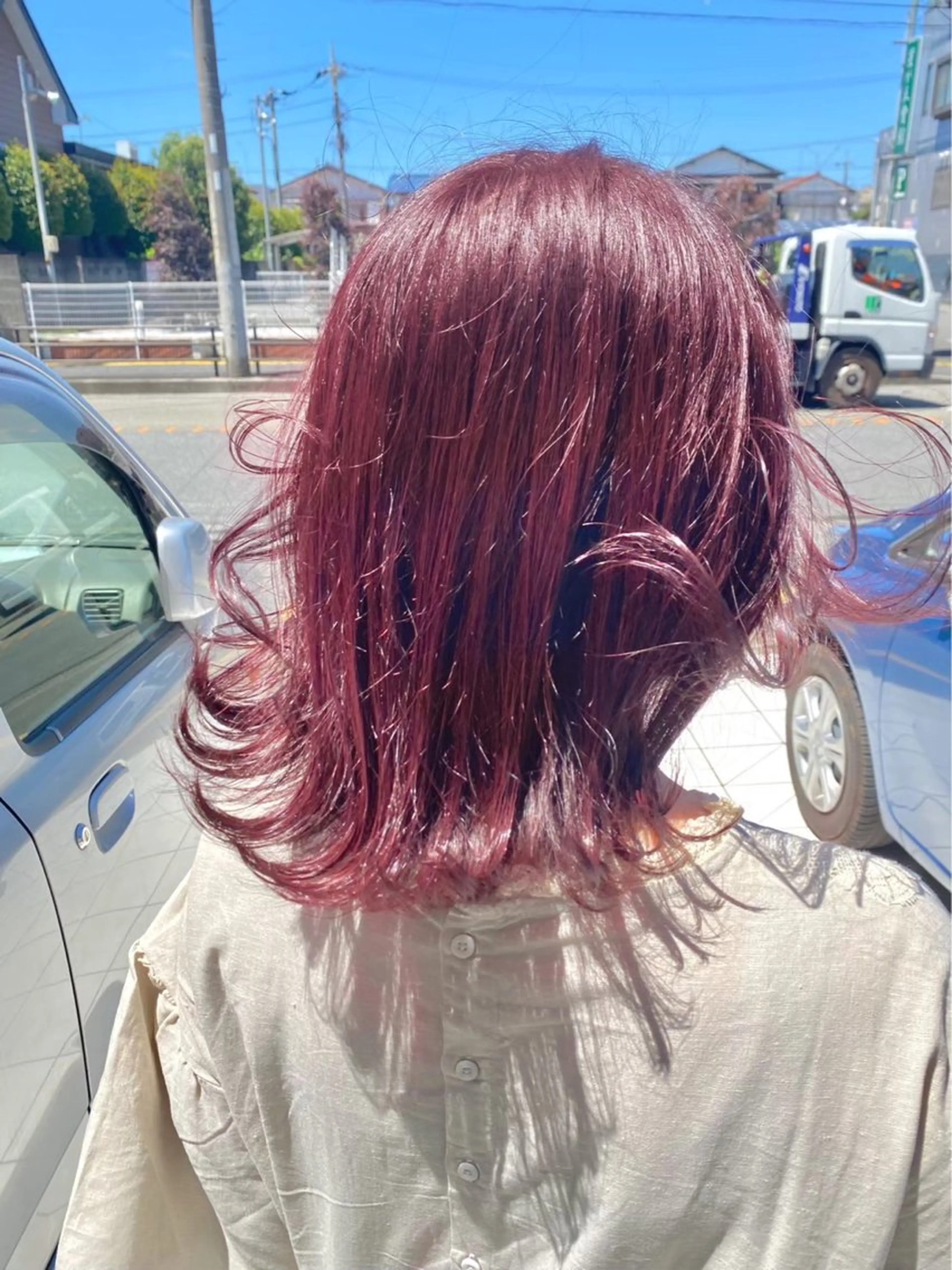 ミディアム カラー 成瀬スパイラル パーマ清水大隼のヘアスタイル