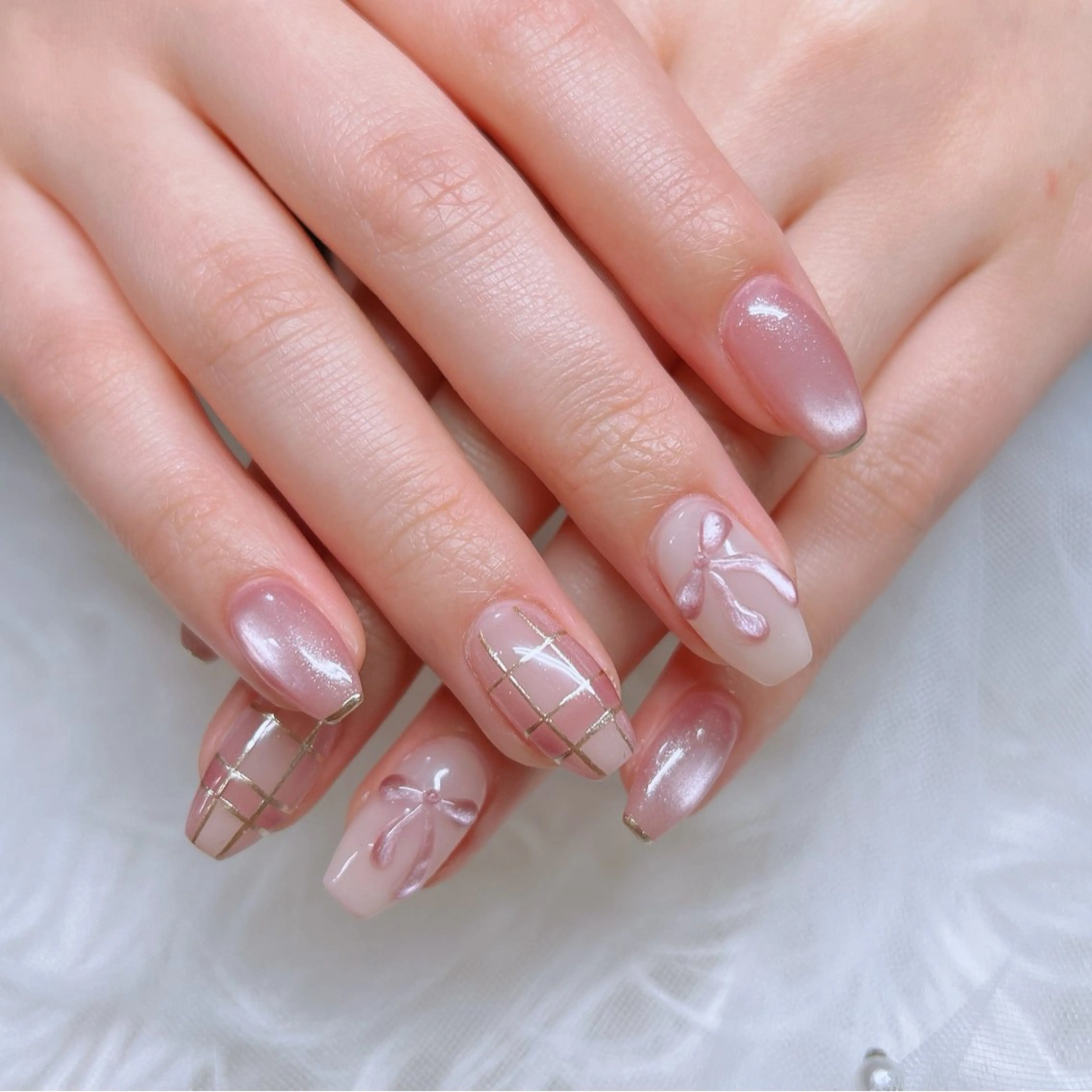 ネイル 長さ出し フラッシュネイル ジェルネイル キラキラネイル マグネットネイル ハンドネイル Lee _nailのネイルデザイン