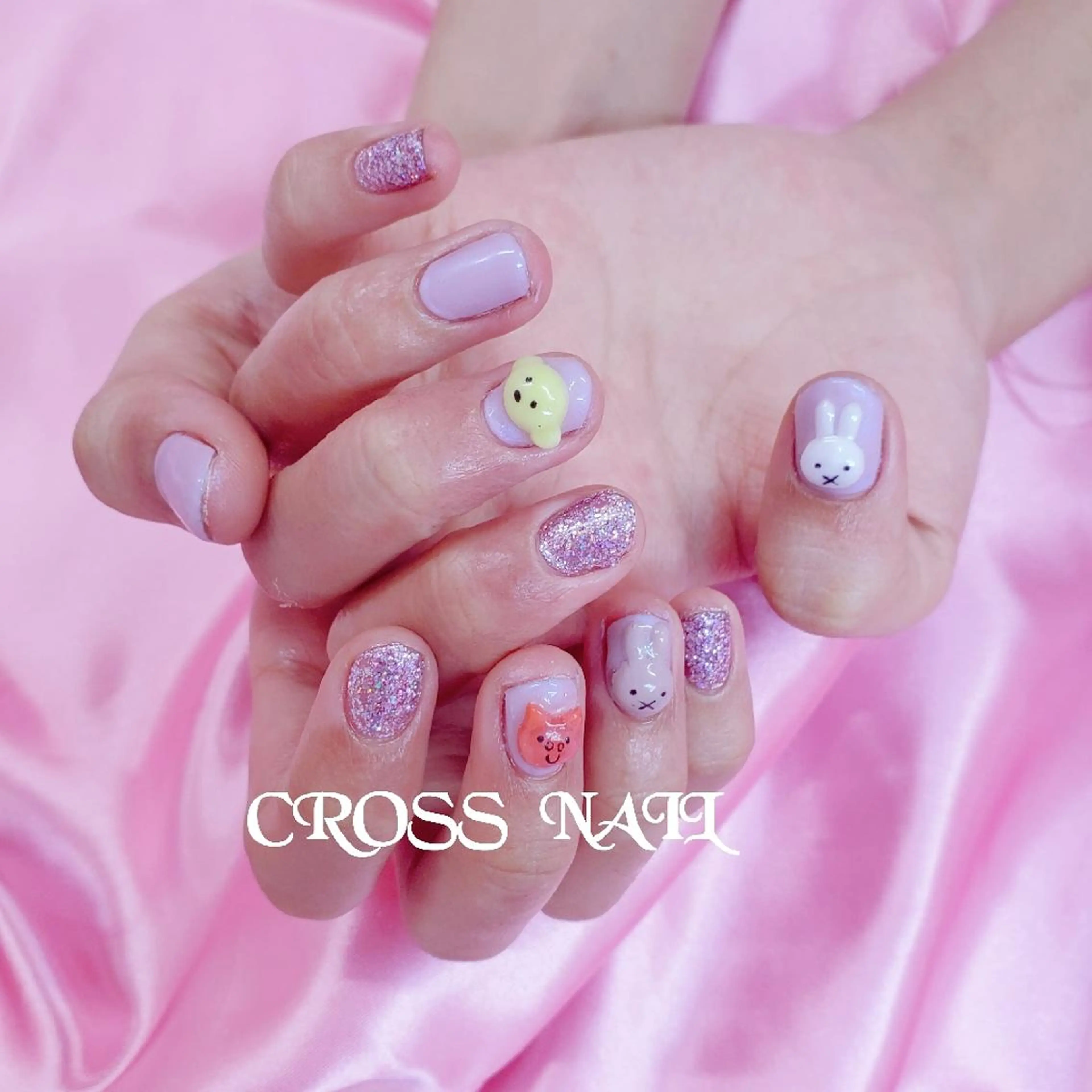 ネイル 長さ出し 氷ネイル・うるうるネイル 韓国ネイル ネイルチップ CROSS SALON/Lazy所属・CROSS  クロス　のネイルデザイン