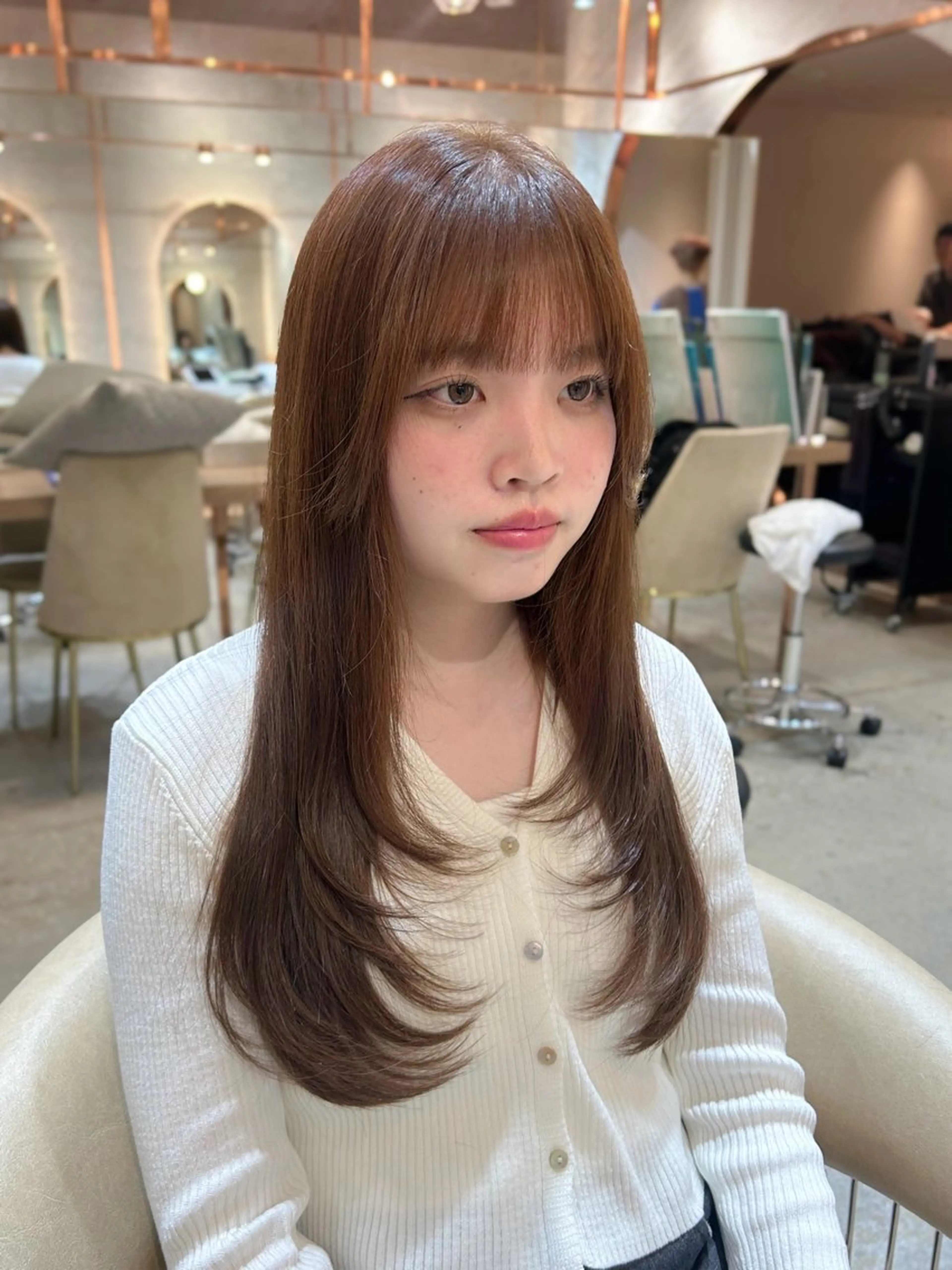 ロング レイヤーカット ハッシュカット/韓国 レイヤー/カハナのヘアスタイル