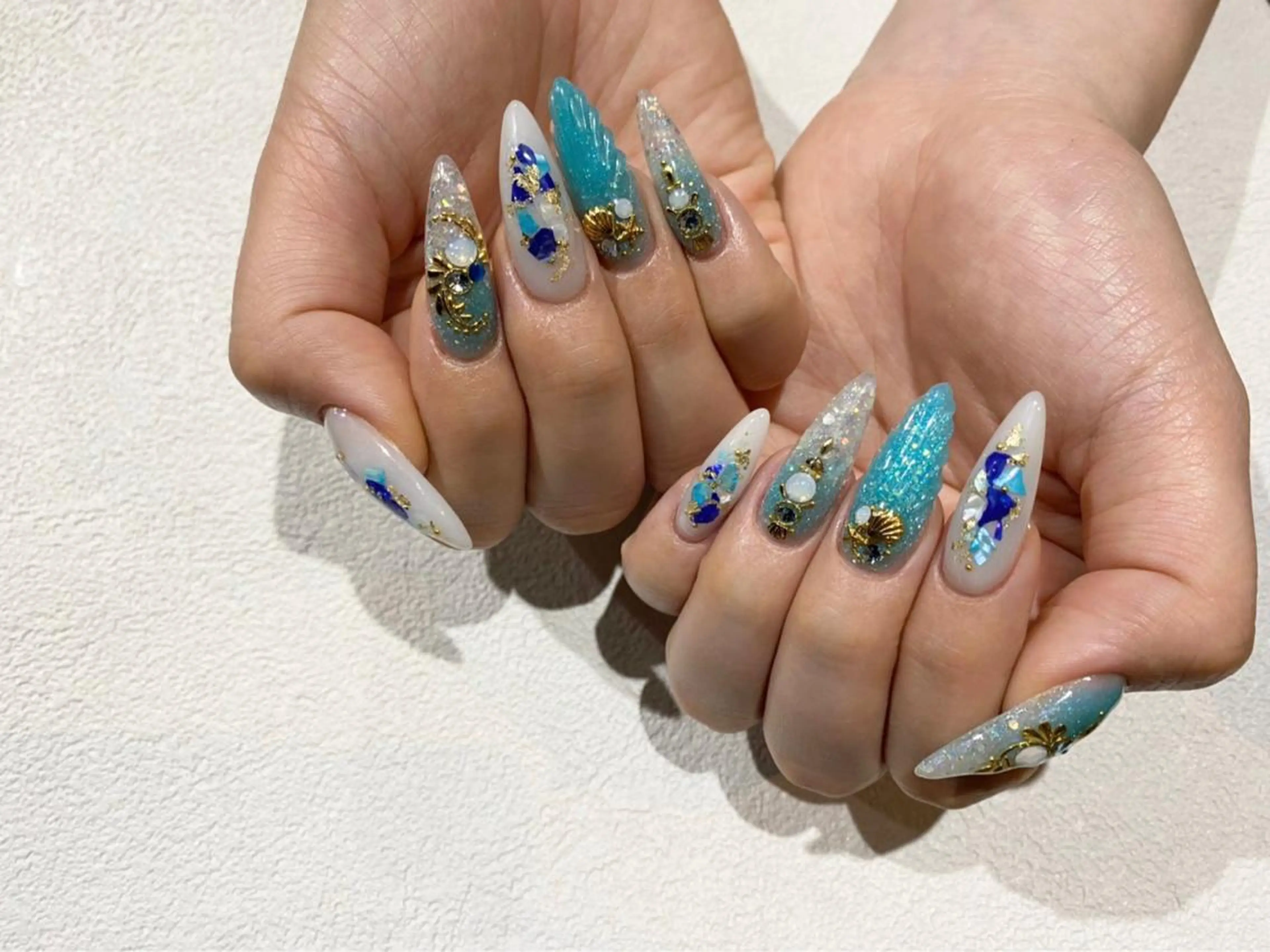 ネイル 夏ネイル 【やり放題専門店】 スカルプ＆長さ出しのネイルデザイン