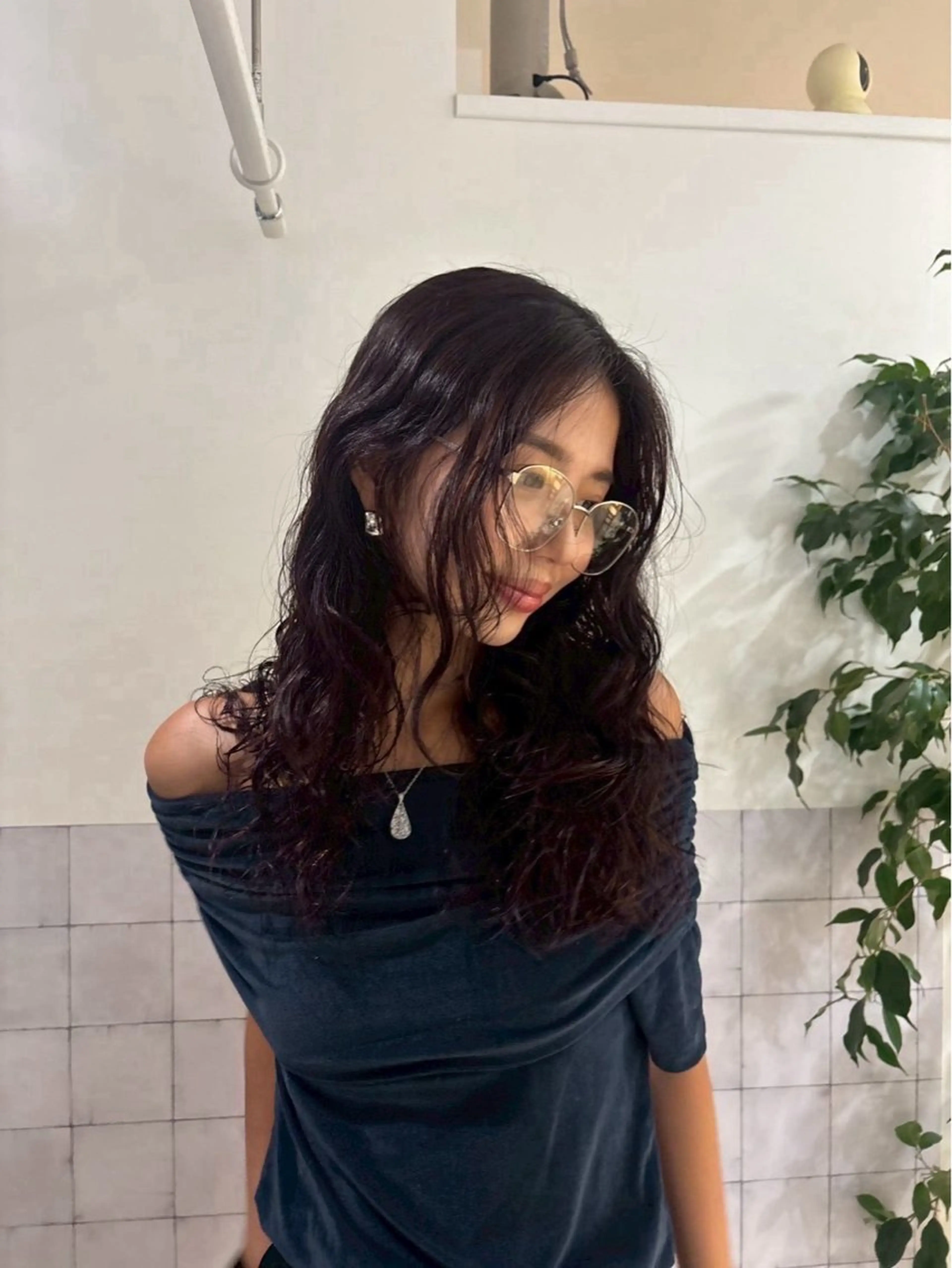 ロング パーマ 眉カット 縮毛矯正／韓国ヘア AO俊介🌐のヘアスタイル