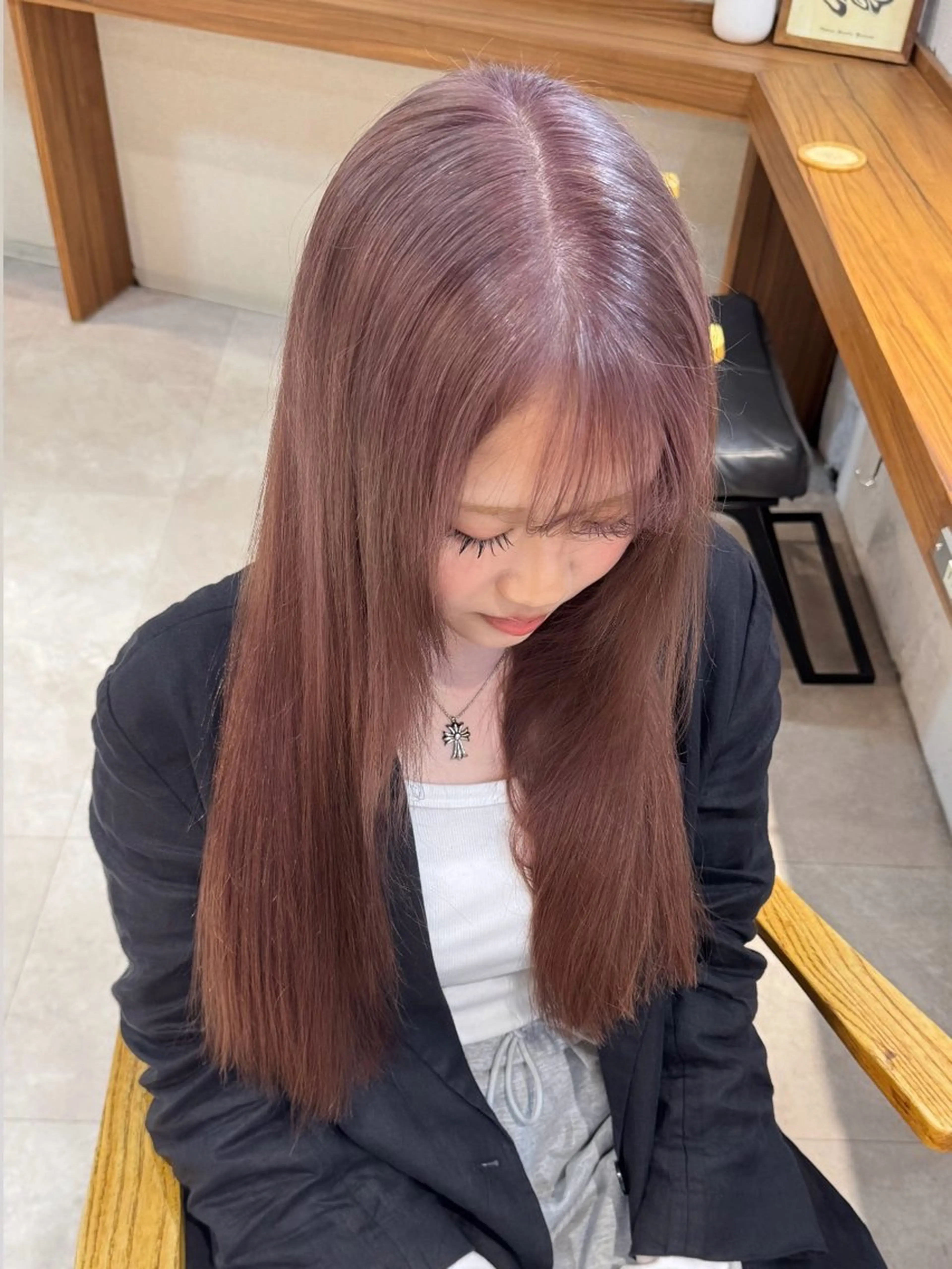 ロング カラー ヘアカラー トリートメント 優梨 EIGHT💞のヘアスタイル