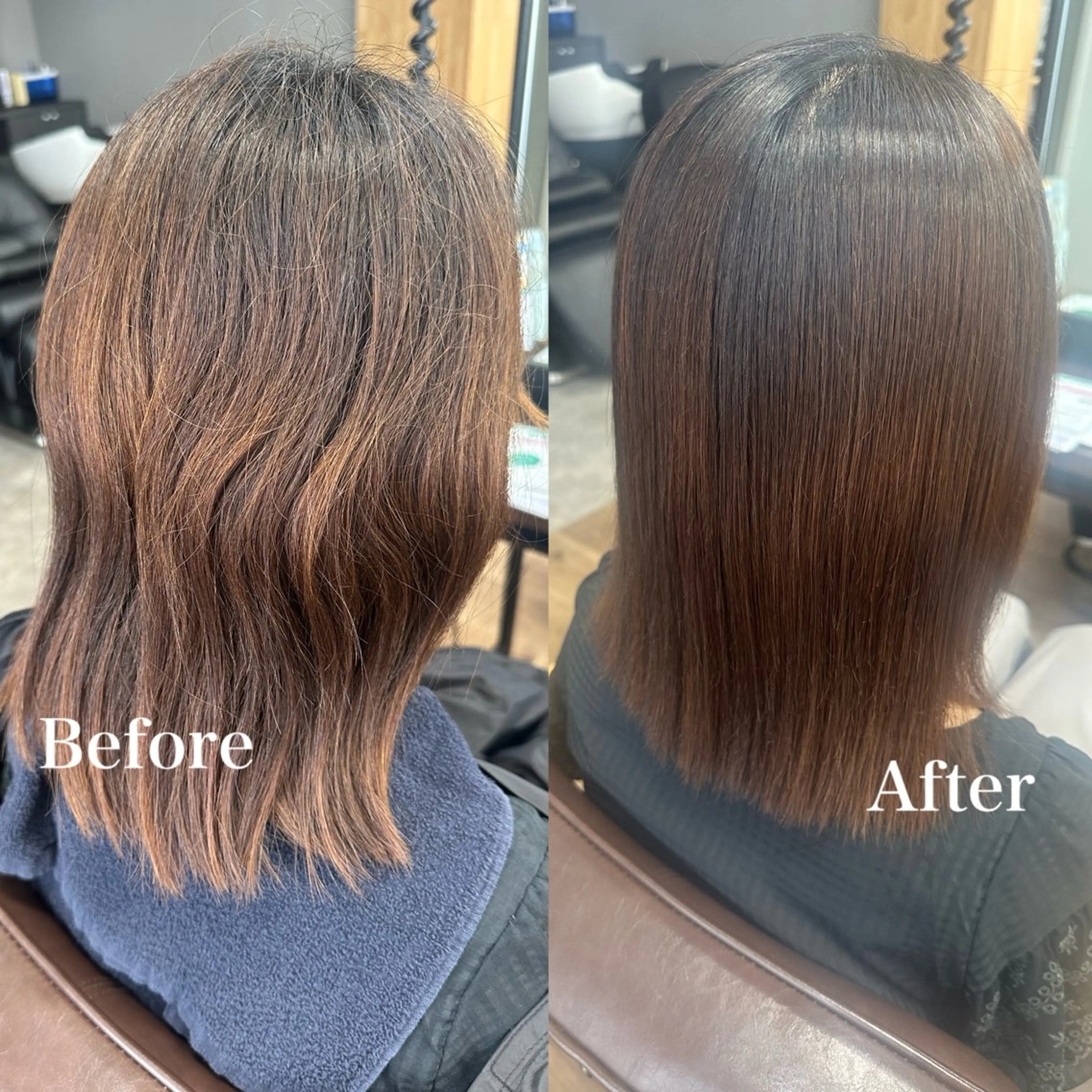 ミディアム 縮毛矯正 トリートメント Azule  倉敷店所属・Azule なつめのヘアスタイル