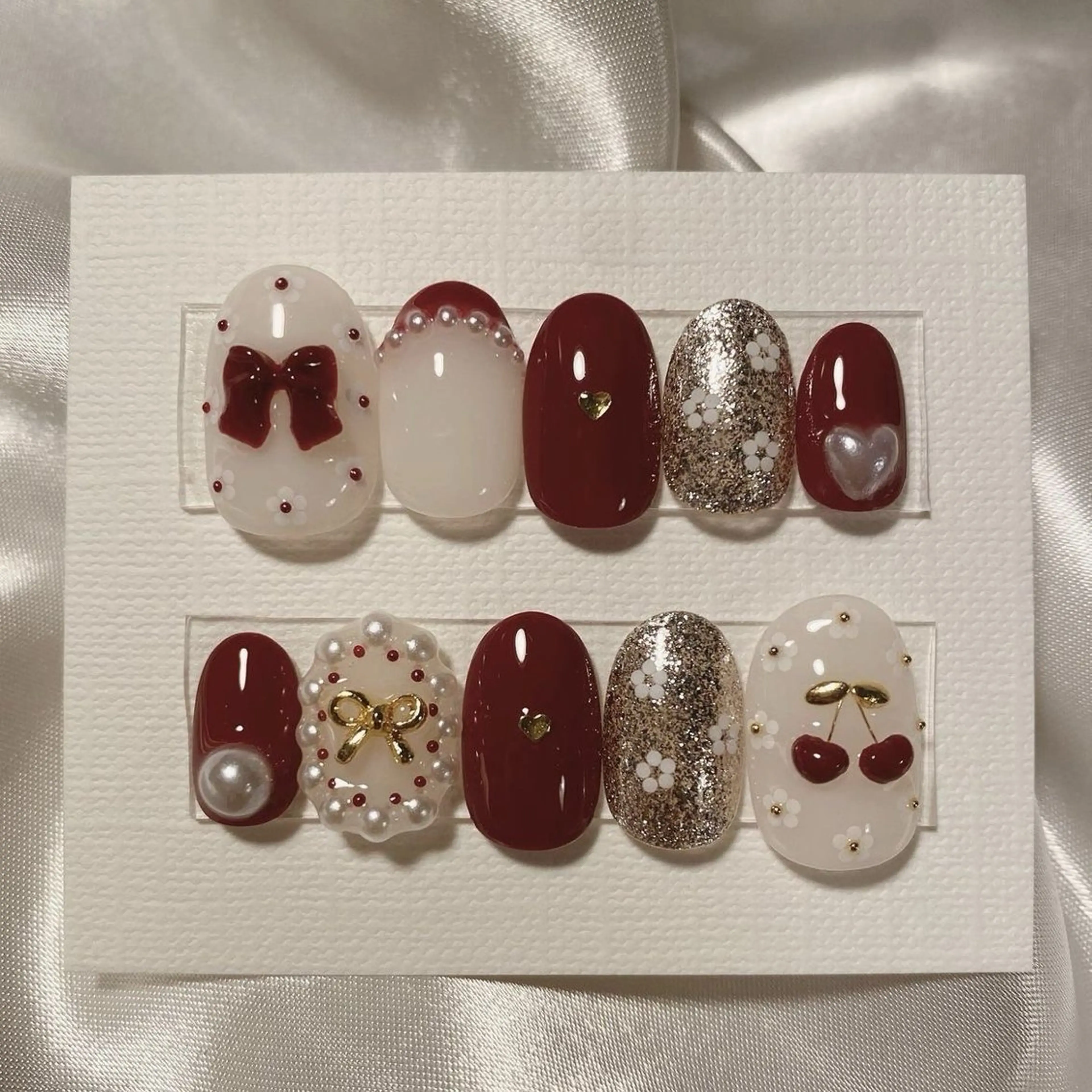 ネイル マグネットネイル ピンク ネイルチップ 冬ネイル ハンドネイル Lee Nailsのネイルデザイン