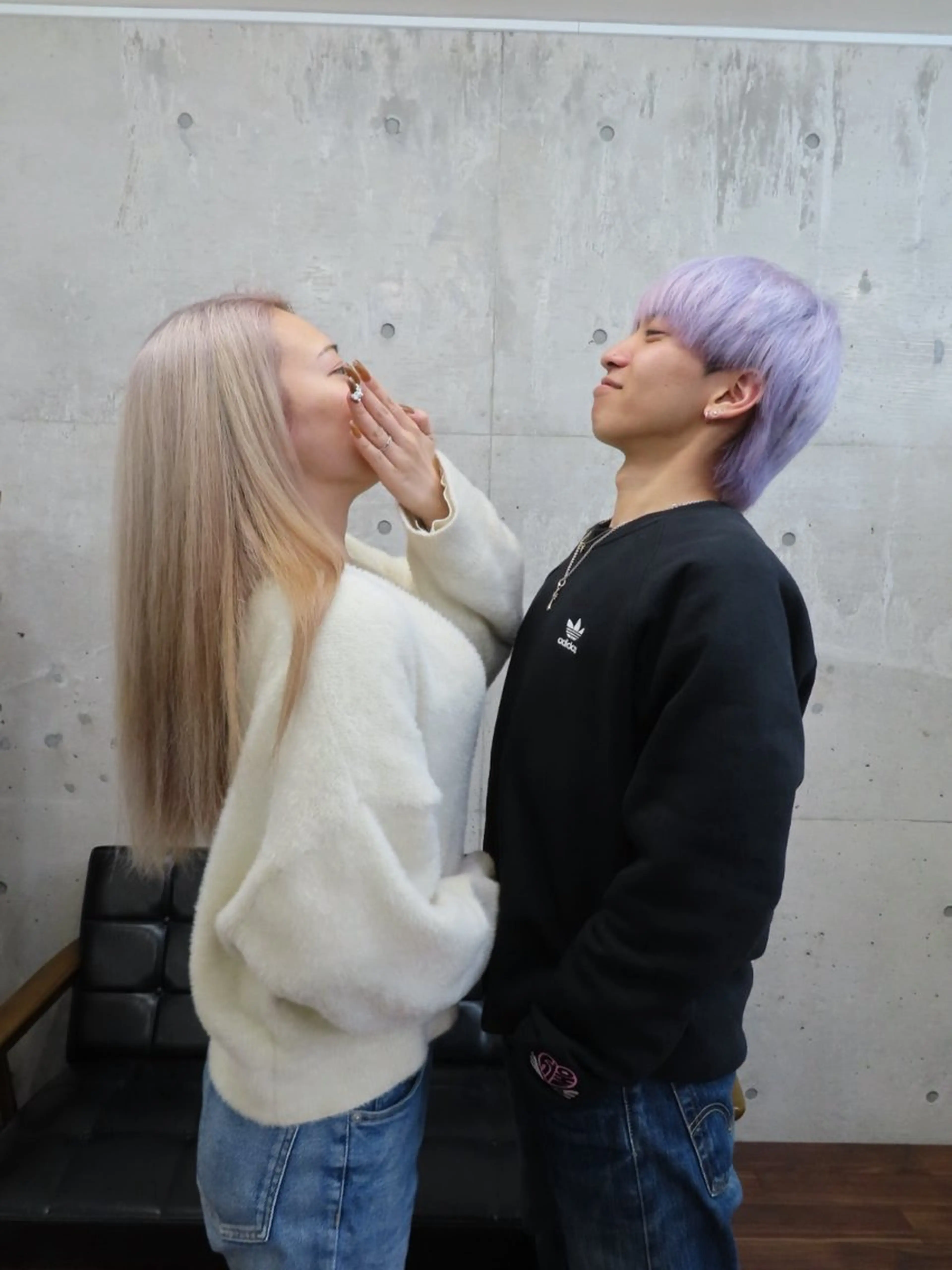 ミディアム カラー メンズ メンズハイトーン ハイトーンカラー Yui/ショート /シャドウパーマのヘアスタイル