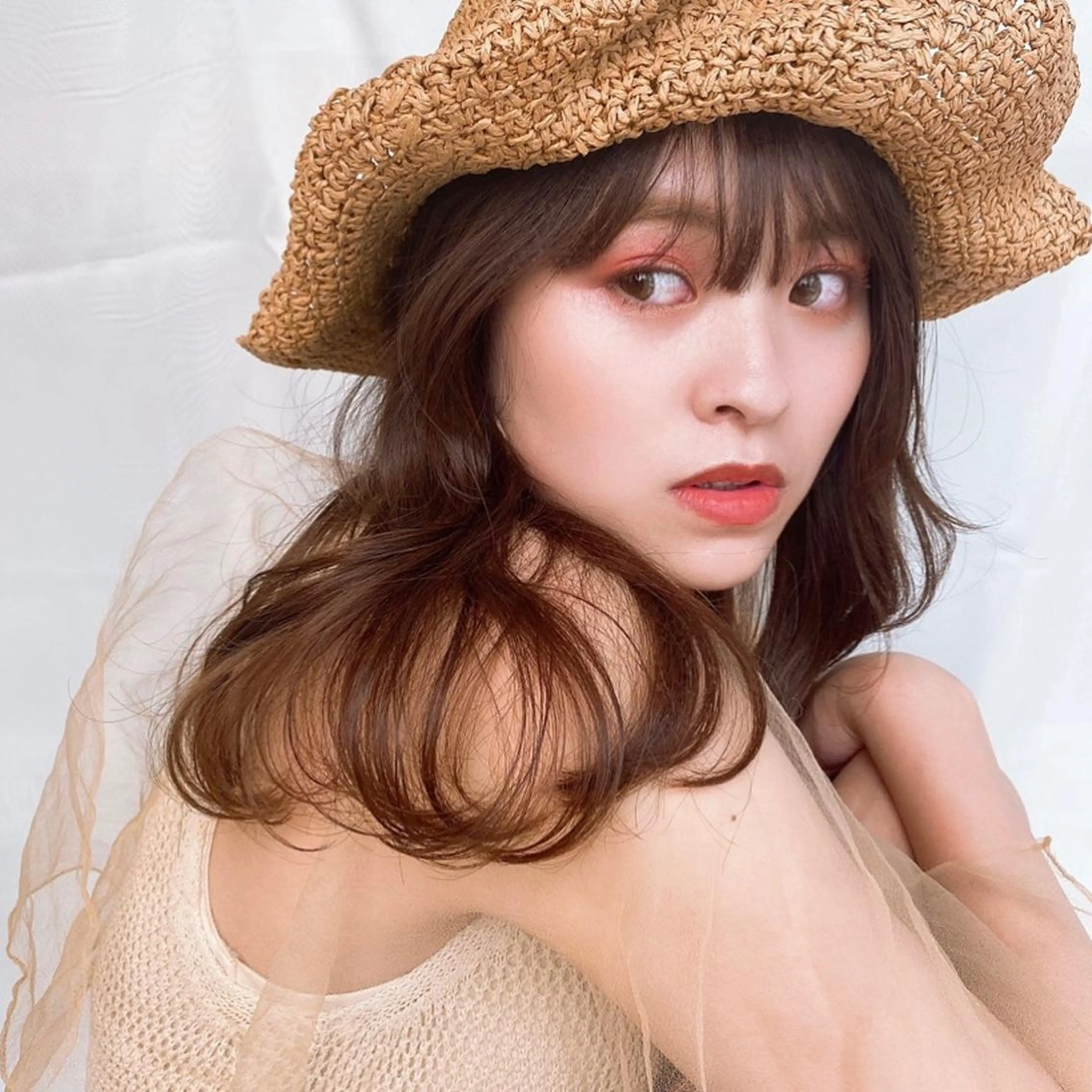 ロング カラー ヘアアレンジ 対馬 粘音のヘアスタイル