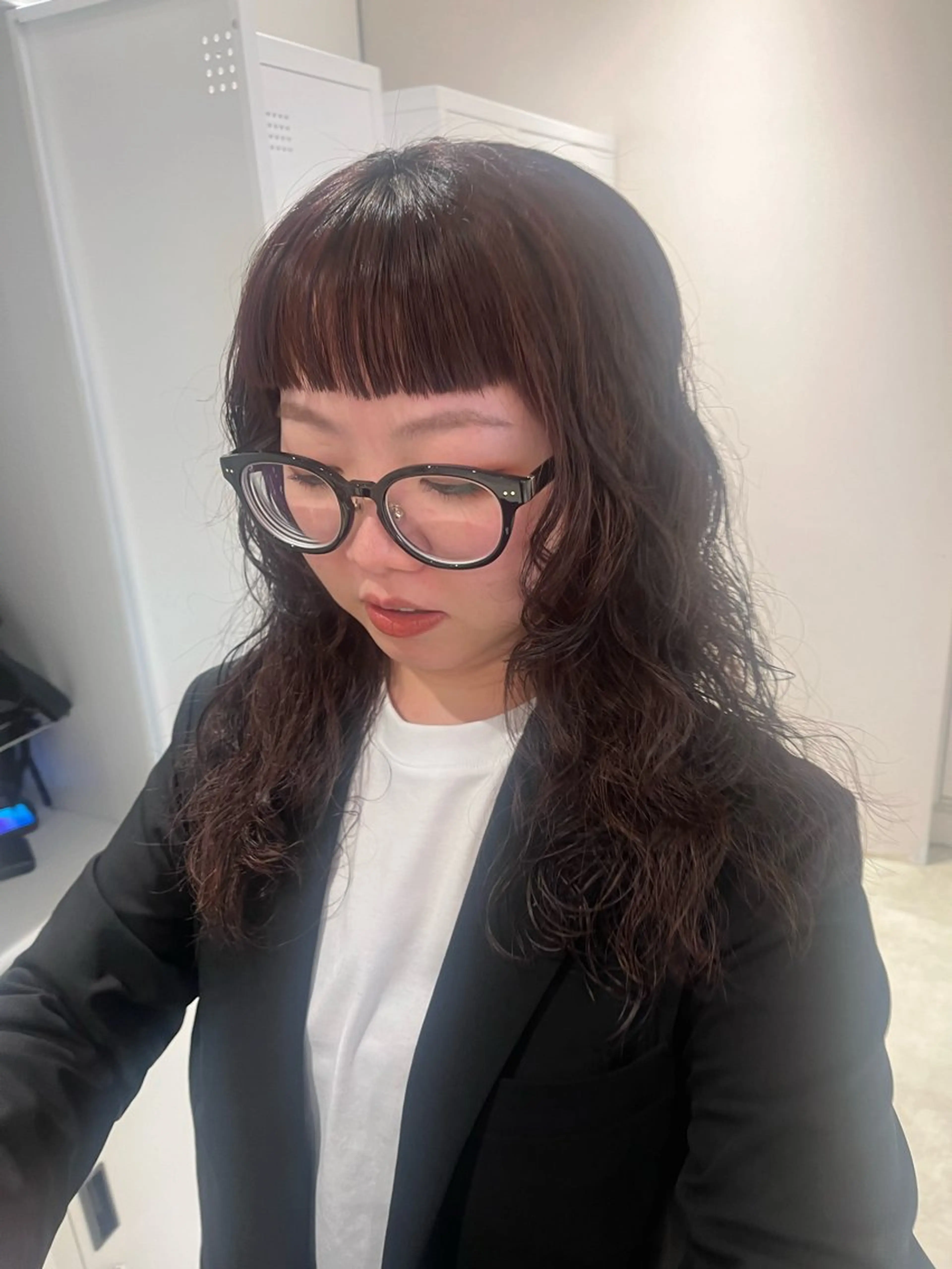 セミロング カット パーマ トリートメント ボブ/ベージュ/ パーマ🪿近森ゆいのヘアスタイル