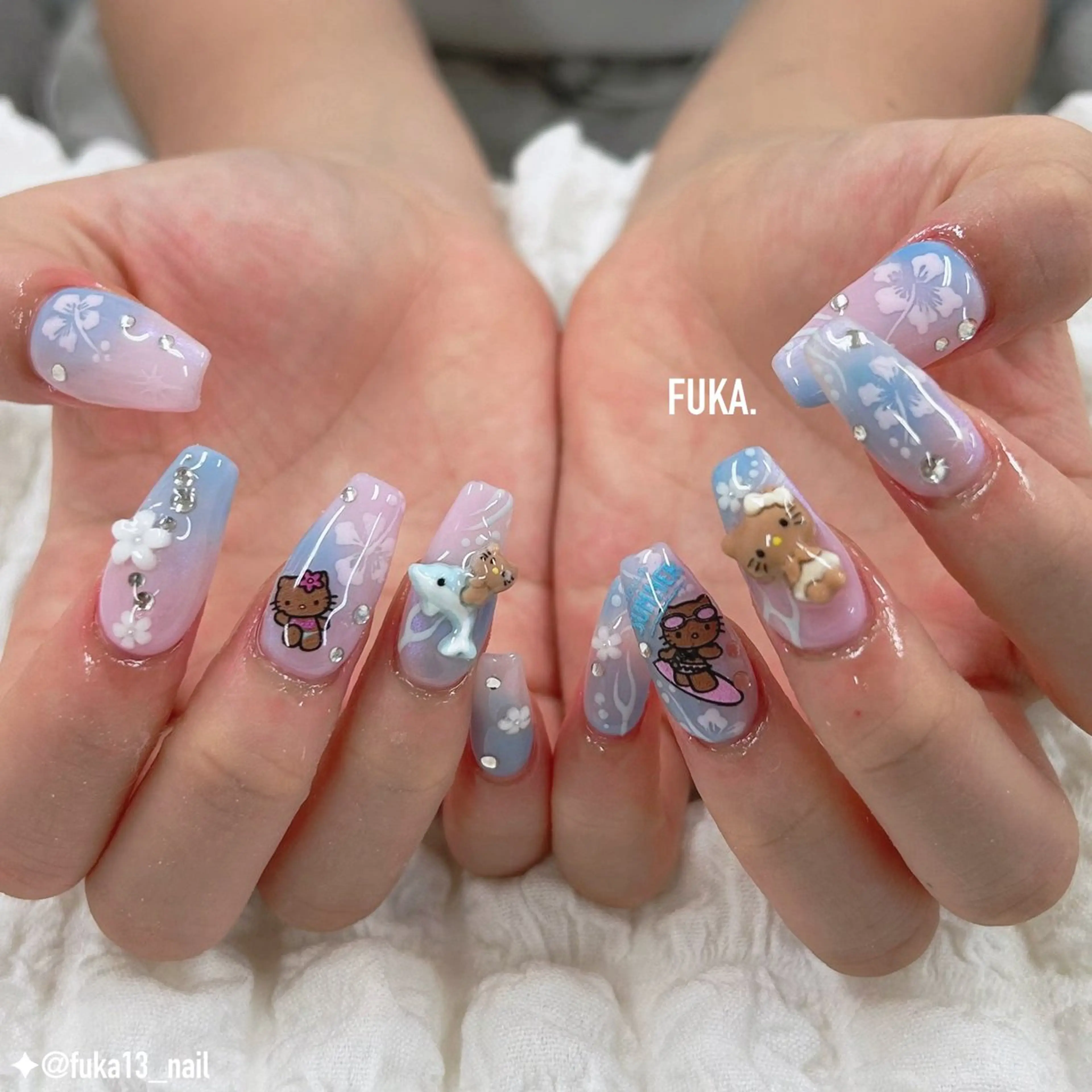 ネイル スカルプネイル 夏ネイル ハンドネイル Nail♡Fuka. /5月予約受付中のネイルデザイン