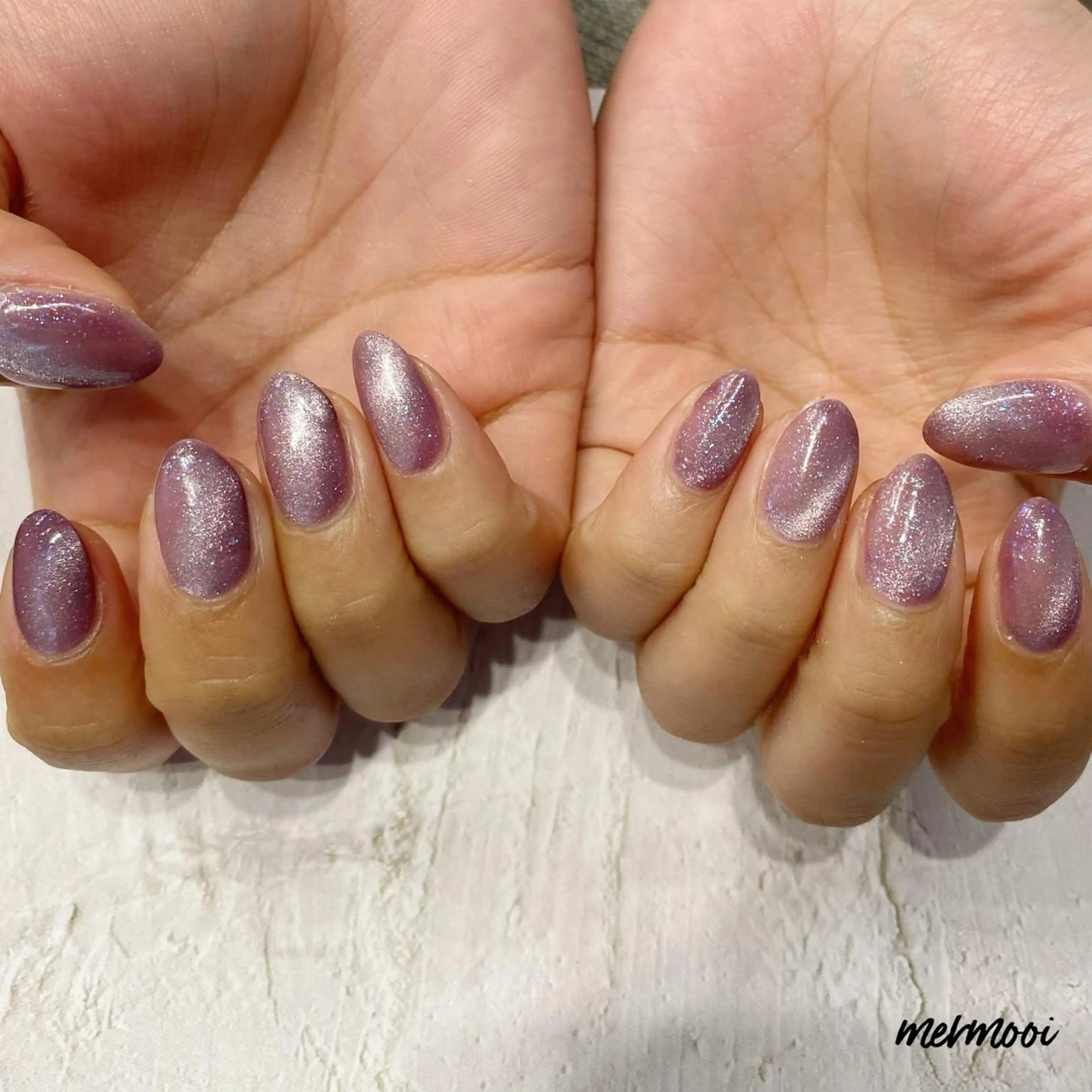 ネイル キラキラネイル マグネットネイル ニュアンスネイル スカルプネイル シンプルネイル ハンドネイル mermooi所属・melumooi nailのネイルデザイン