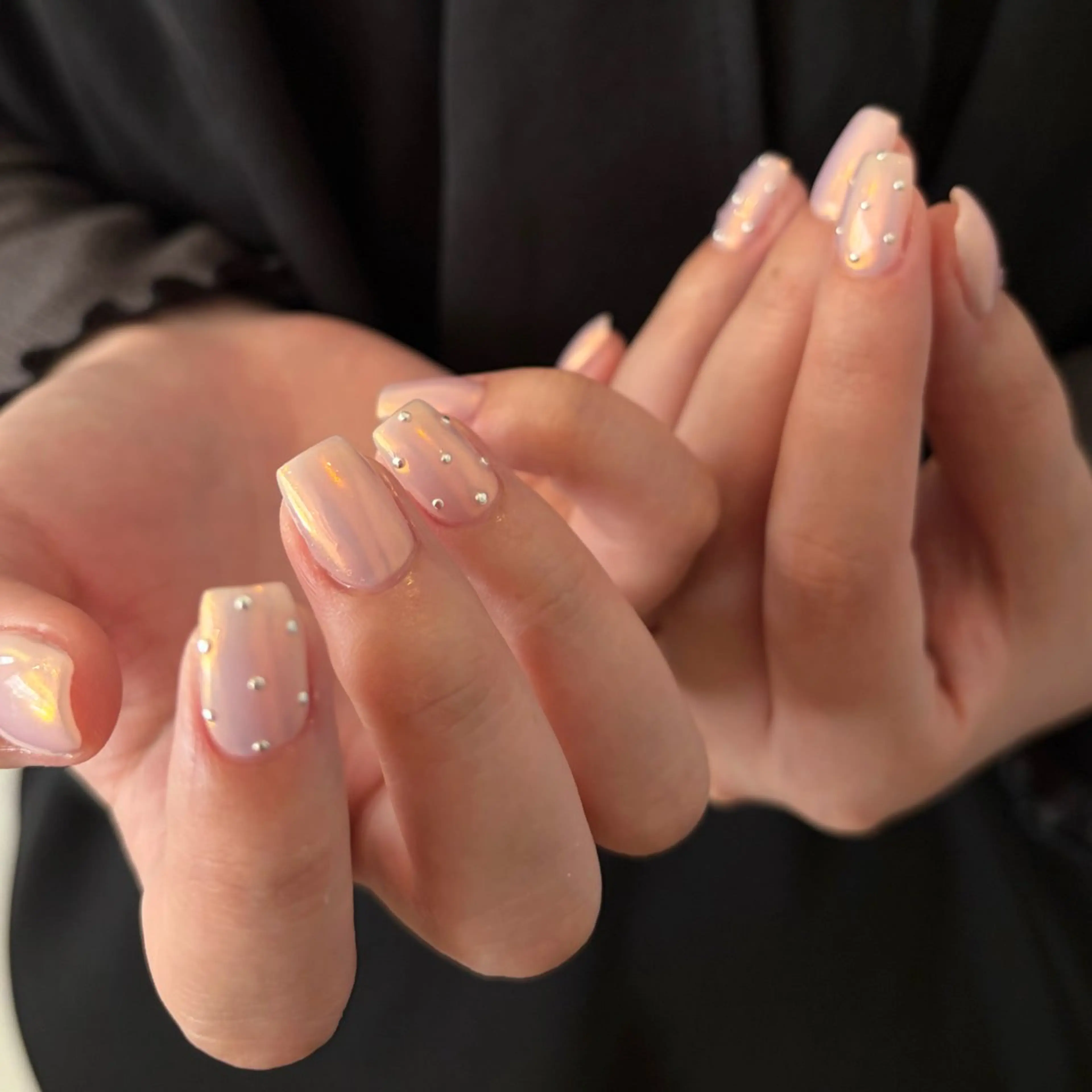 ネイル アートネイル オーロラネイル オレンジ ピンク ハンドネイル ballie／小野原 なつみのネイルデザイン