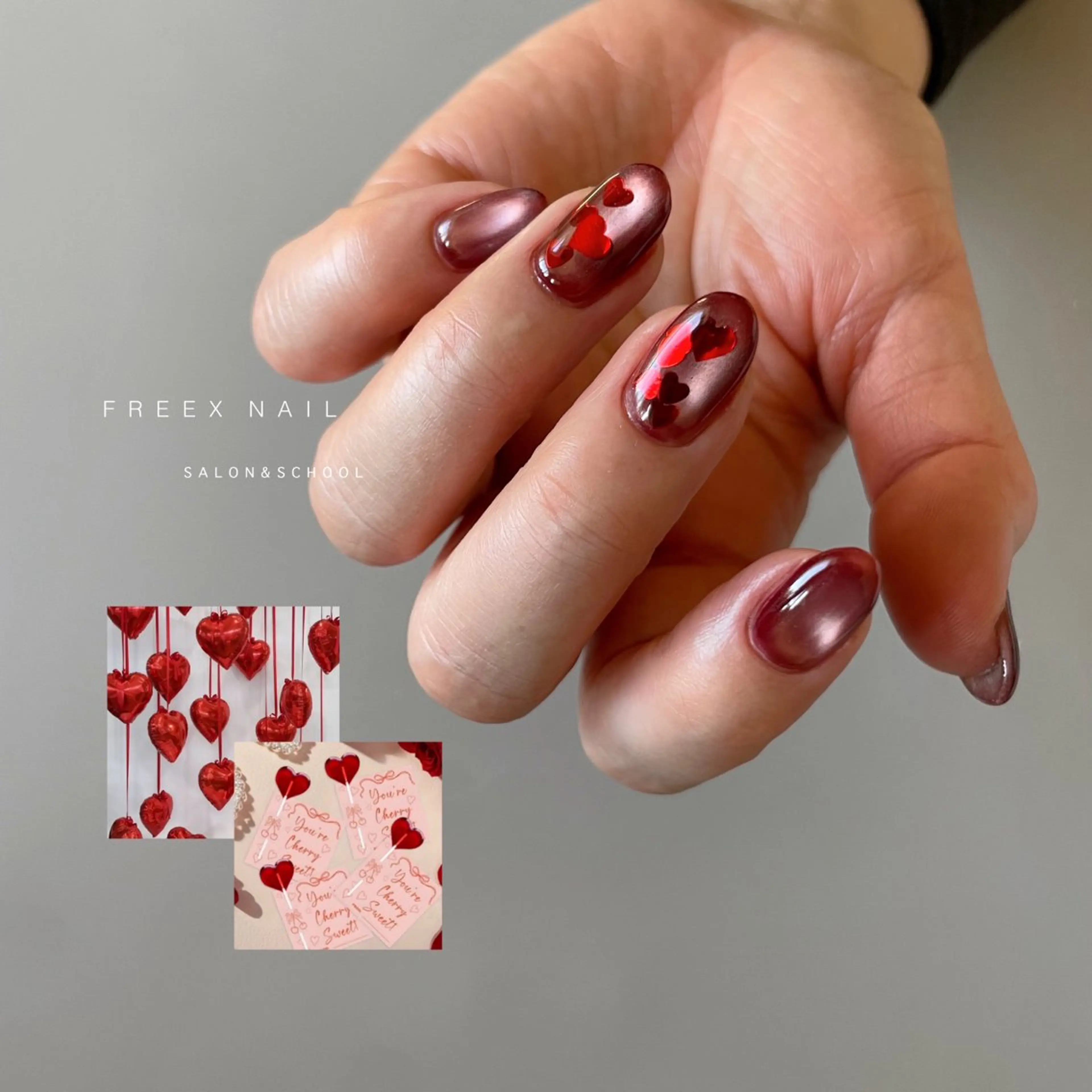 ネイル バレンタイン ハンドネイル フットネイル freex nail /ニュアンス/個性派のネイルデザイン