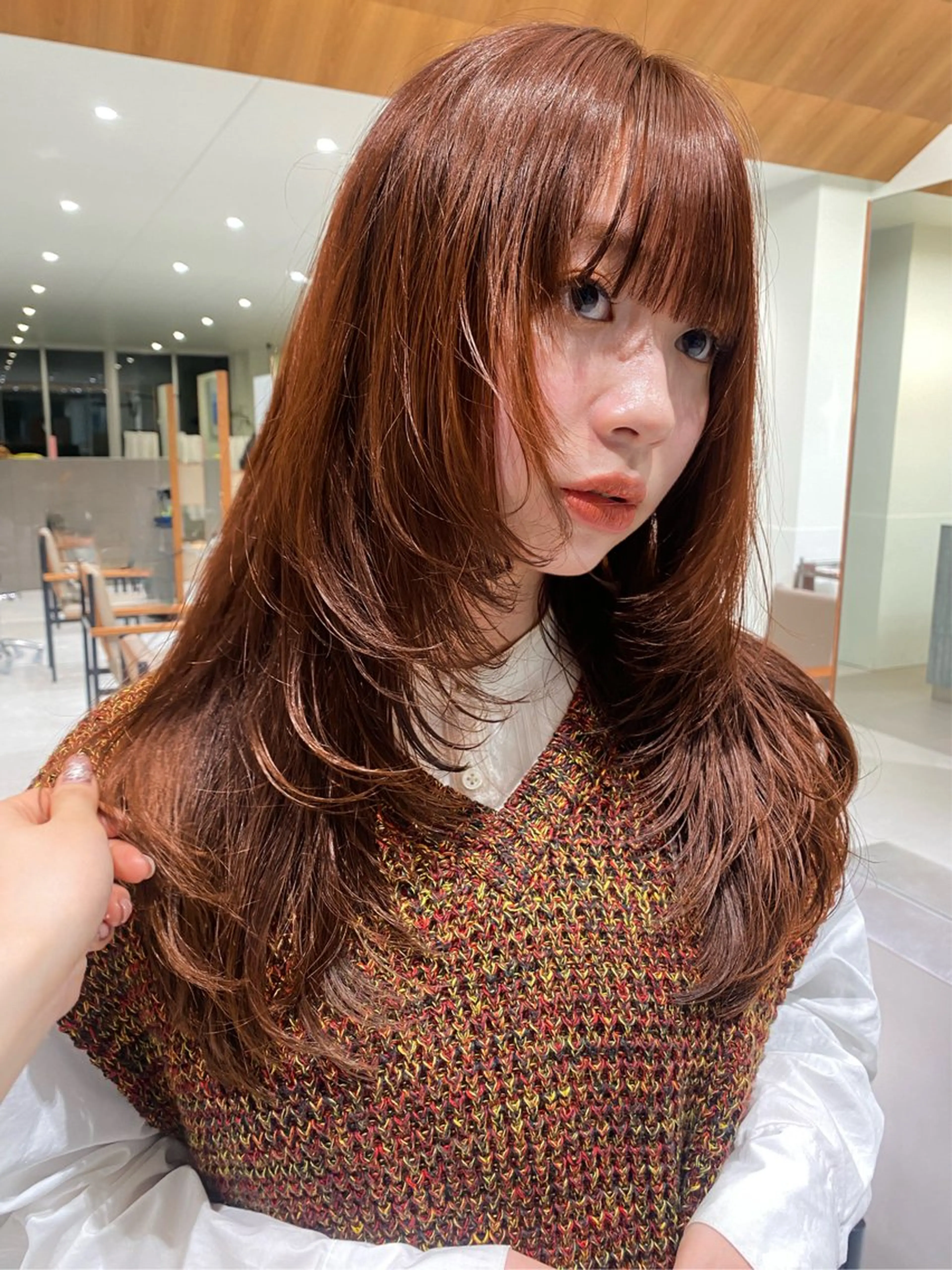 🤍【期間限定】🤍レイヤーカット+透明感カラー+トリートメントの写真