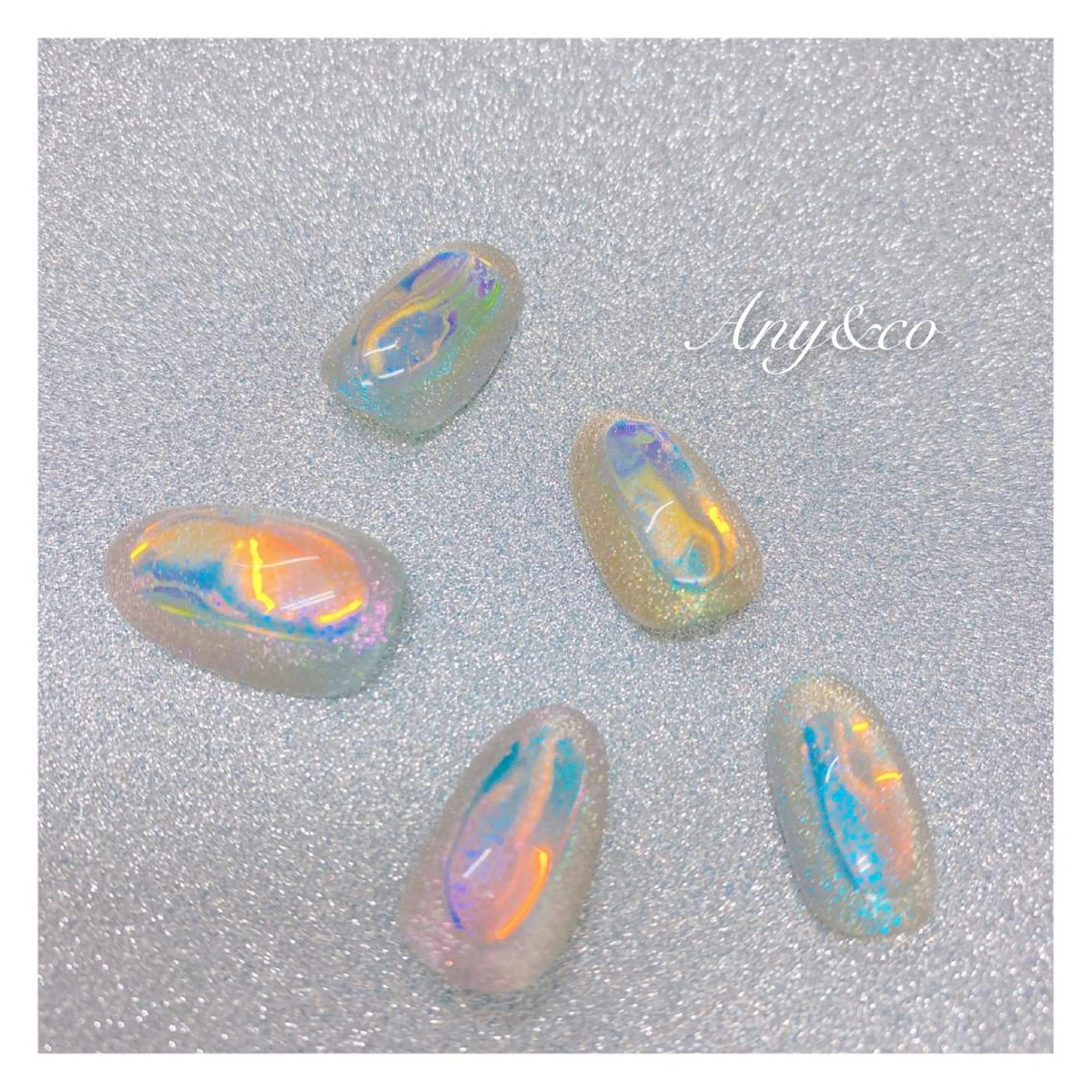ネイル オーロラネイル 氷ネイル・うるうるネイル Any&co 【エニコ】のマツエク・マツパデザイン