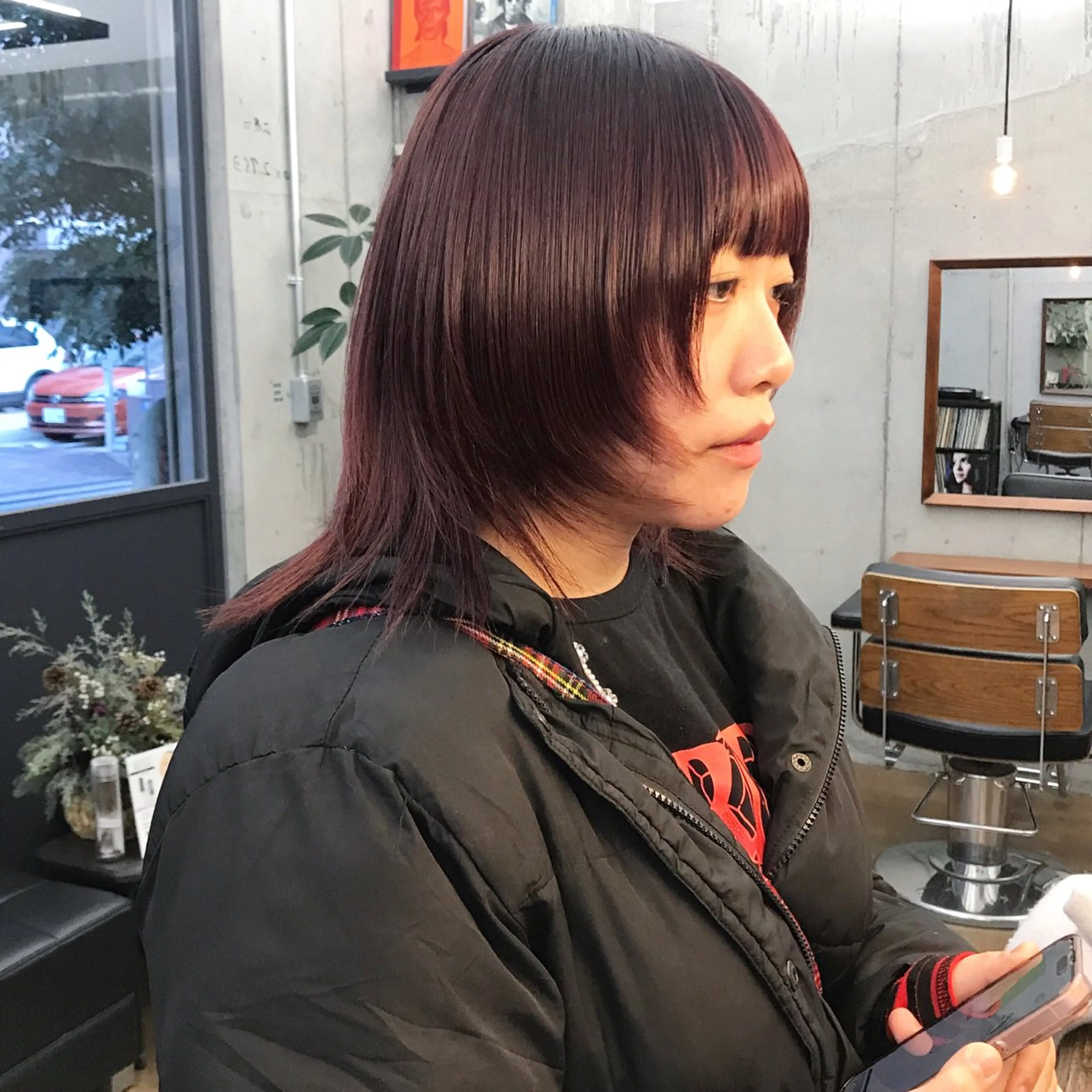 ミディアム カラー ボルドーカラー ウルフカット カット ヘアカラー トリートメント ヘアセット ✂︎ウルフ・ショート ✂︎MIKUNIのヘアスタイル