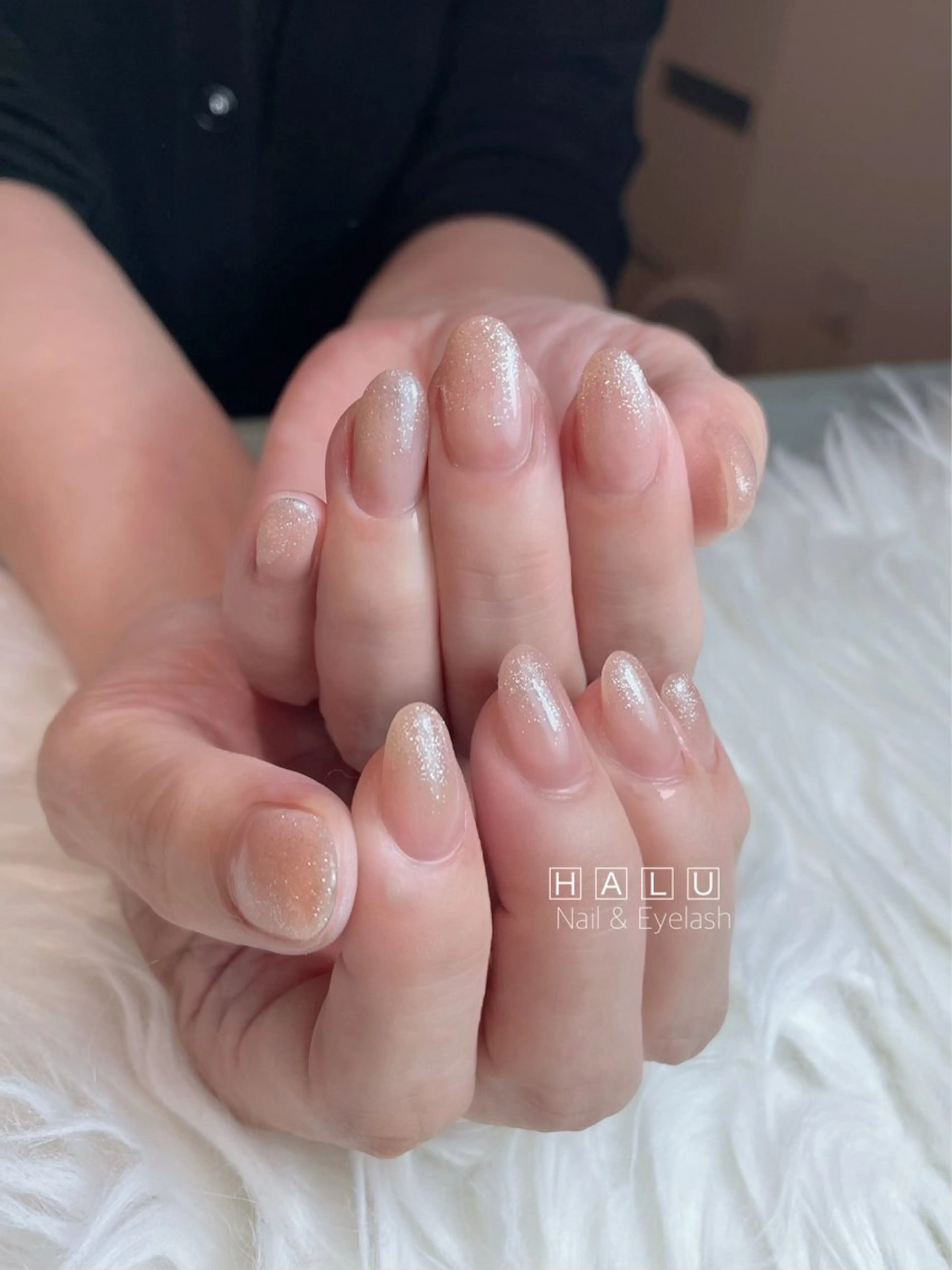 ネイル クリアネイル フラッシュネイル オフィスネイル HALU ハルのネイルデザイン