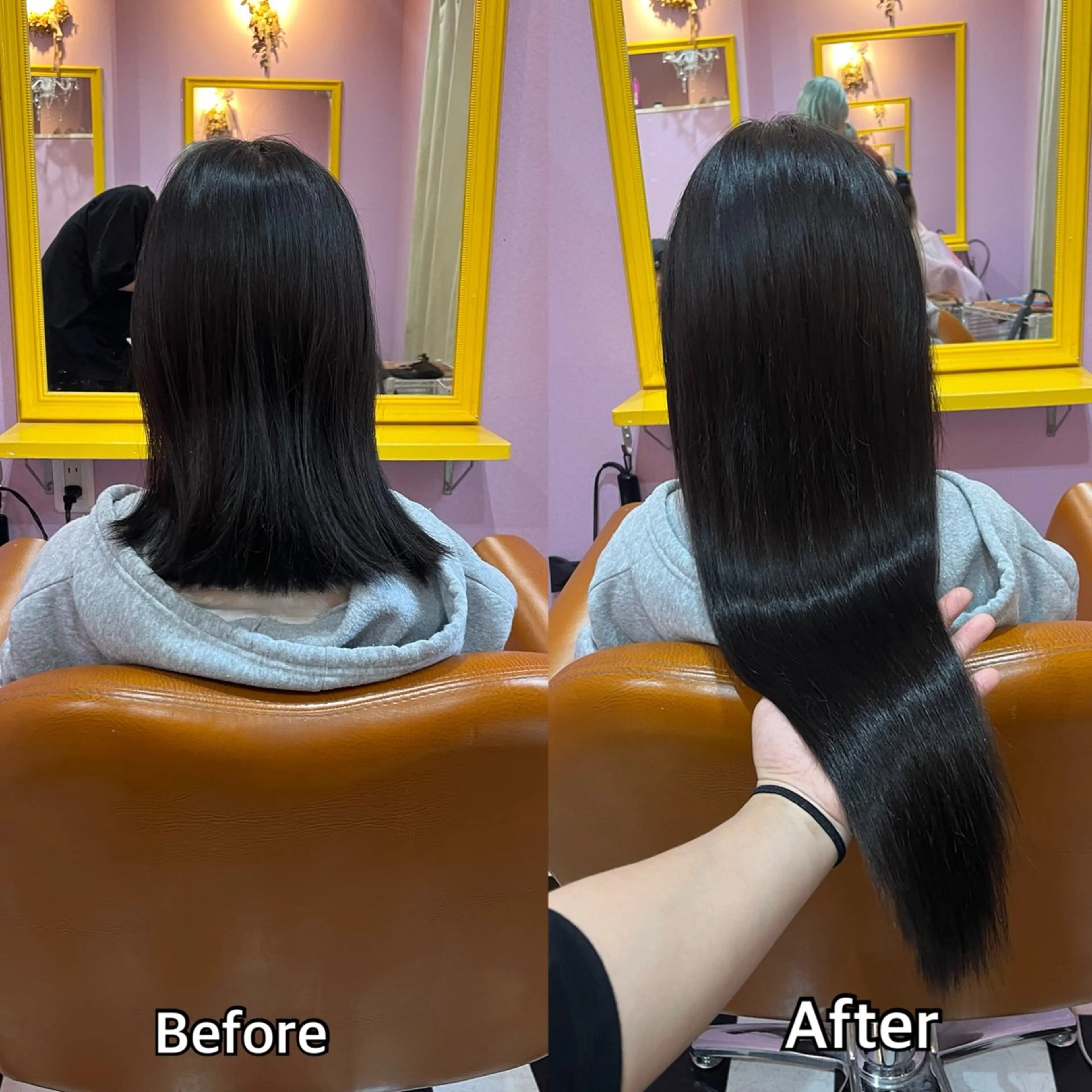 ロング シール＋ちび編み込み エクステ梅田🐨のヘアスタイル