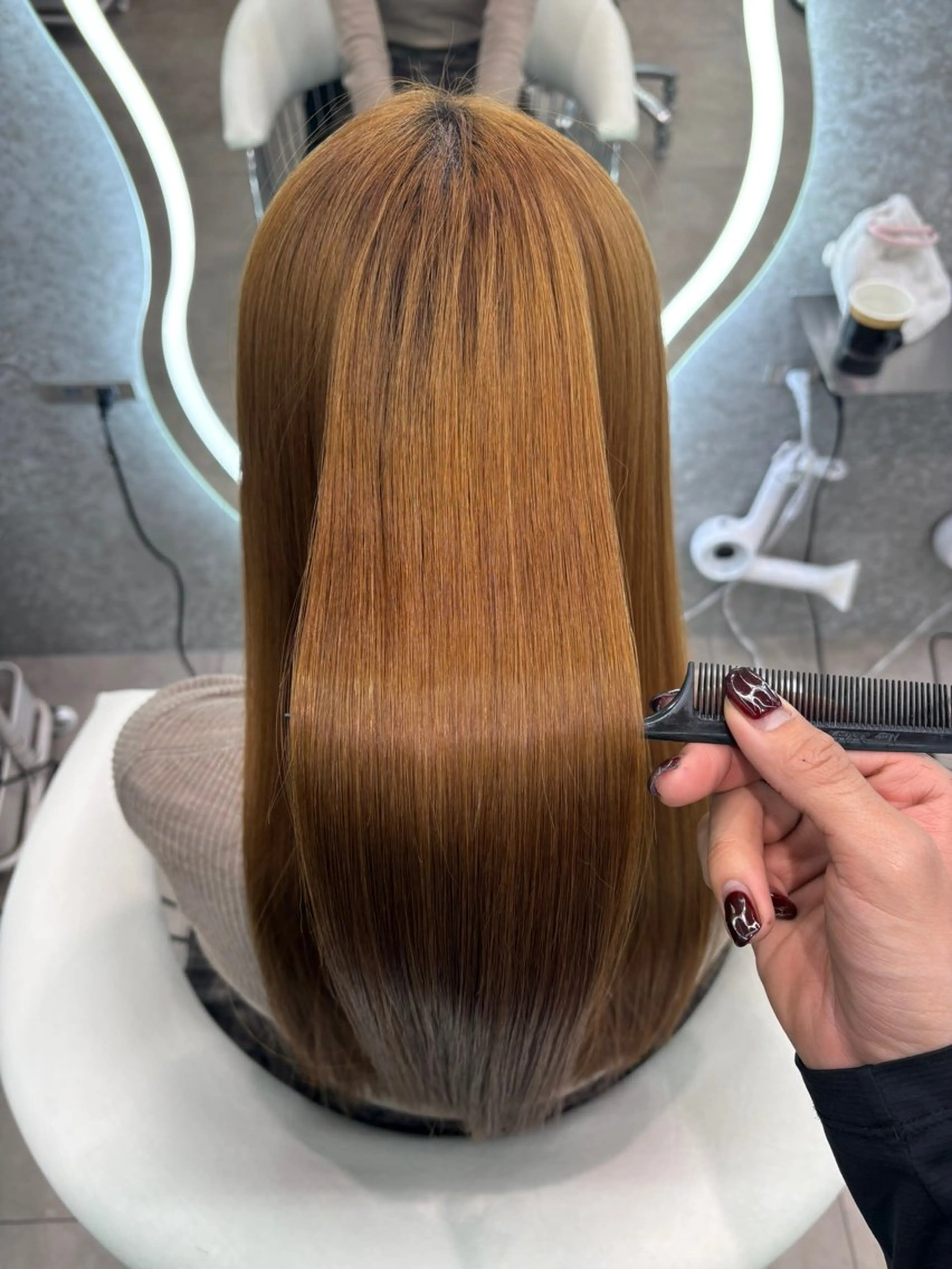 ロング ヘアアレンジ アッシュ ボブ くびれヘア 顔まわりレイヤー 顔周りカット カット 縮毛矯正 トリートメント ヘアセット 大宮‎🩵縮毛矯正 レイヤー　佐藤和のヘアスタイル