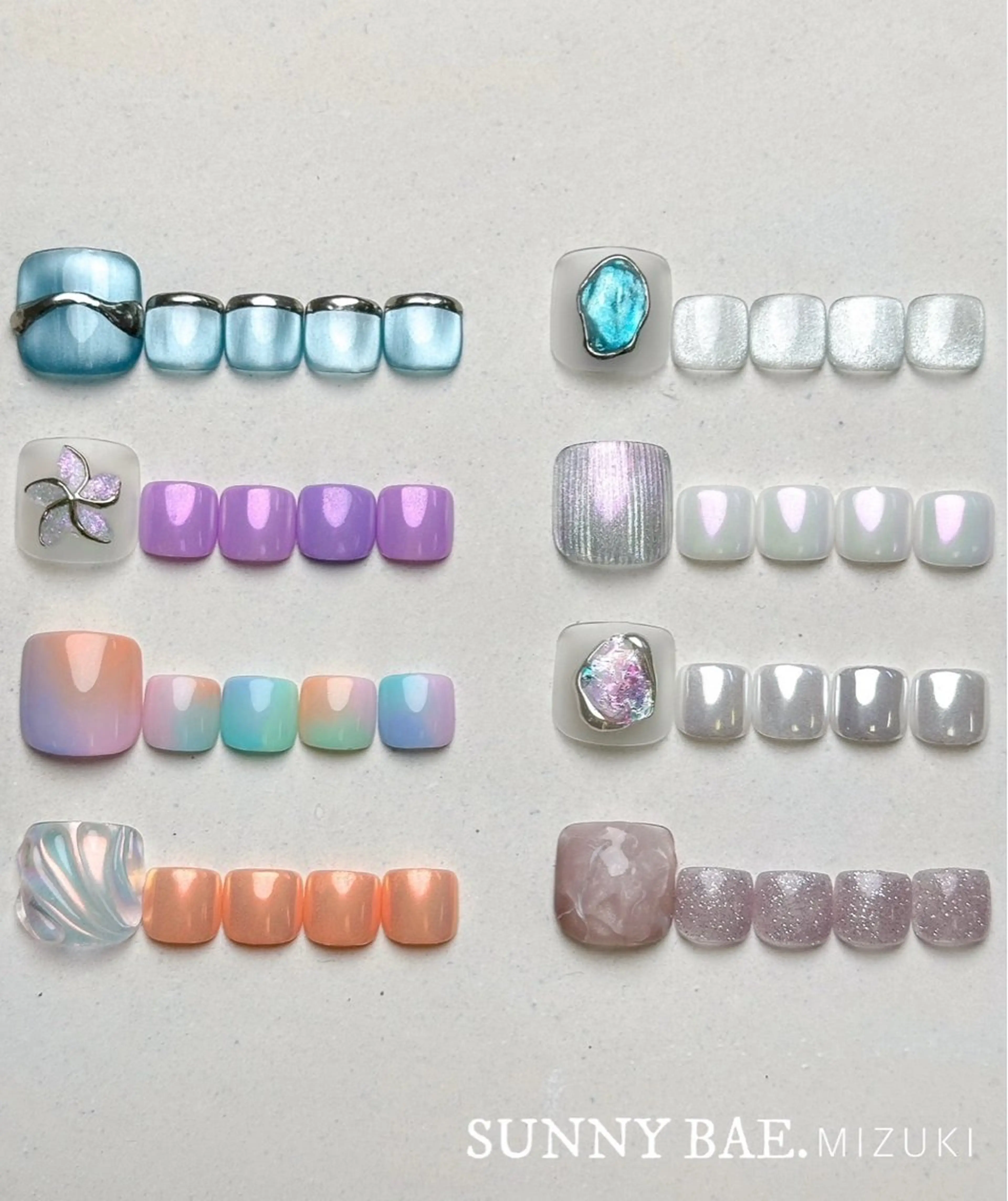 ネイル オーロラネイル フットネイル マグネットネイル 夏ネイル フットネイル 🕊 MIZUKIのネイルデザイン