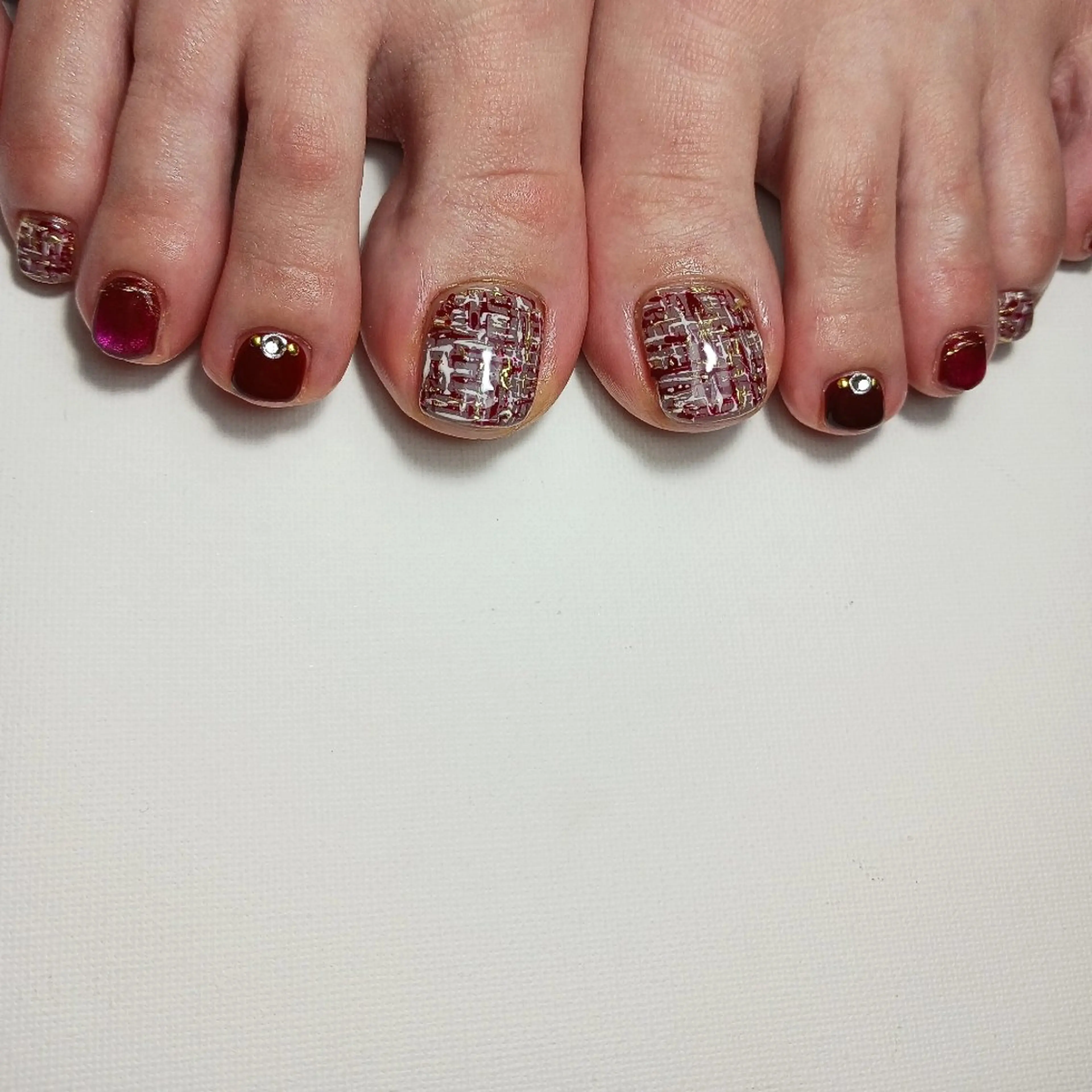 ネイル ボルドー ジェルネイル マグネットネイル ミラーネイル 持ち込み フットネイル owlnail /持込みデザイン専門のネイルデザイン