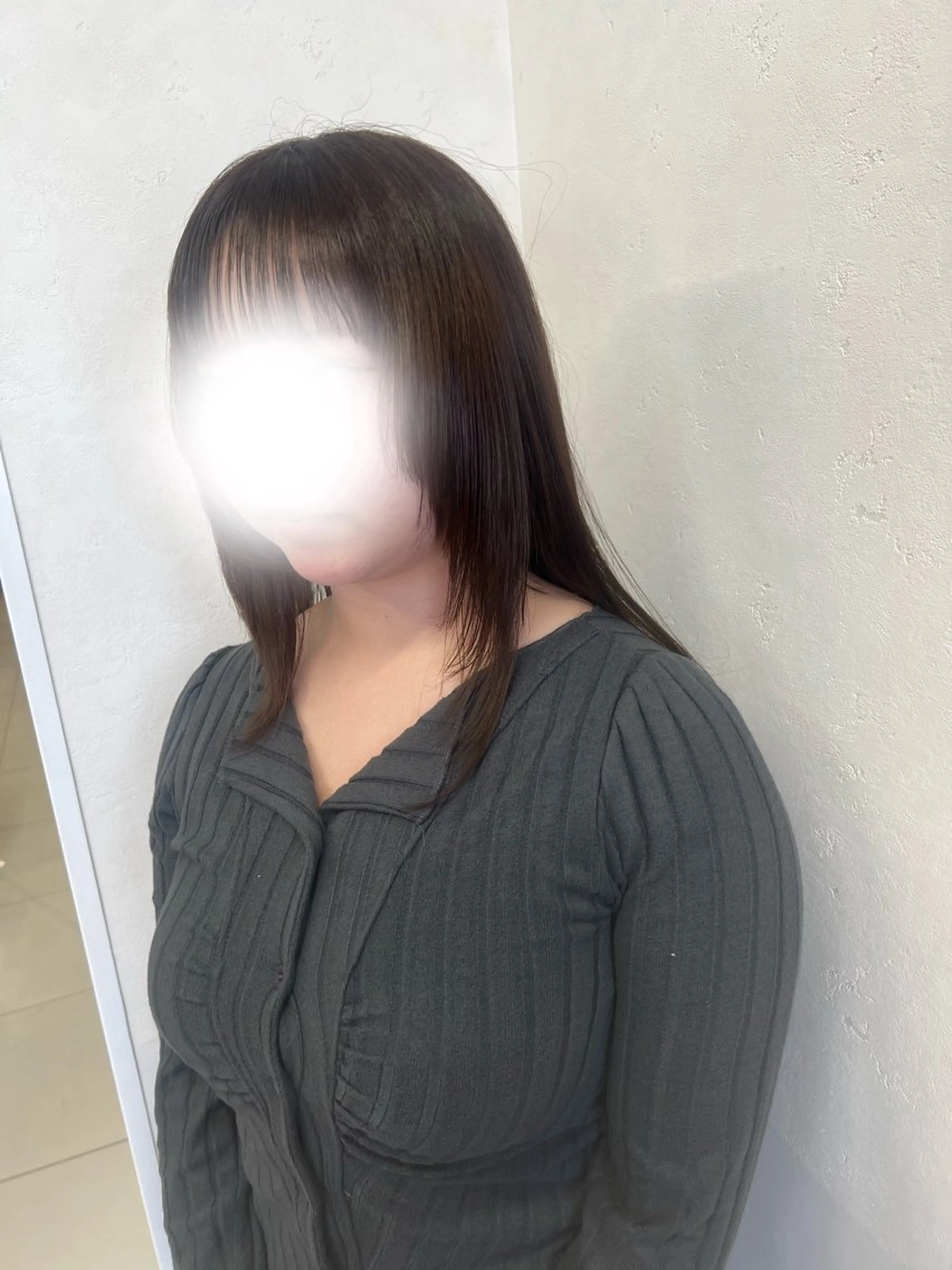 セミロング 顔周りカット レイヤーカット 小顔カット カット ボブ/透明感カラー /さちかのヘアスタイル