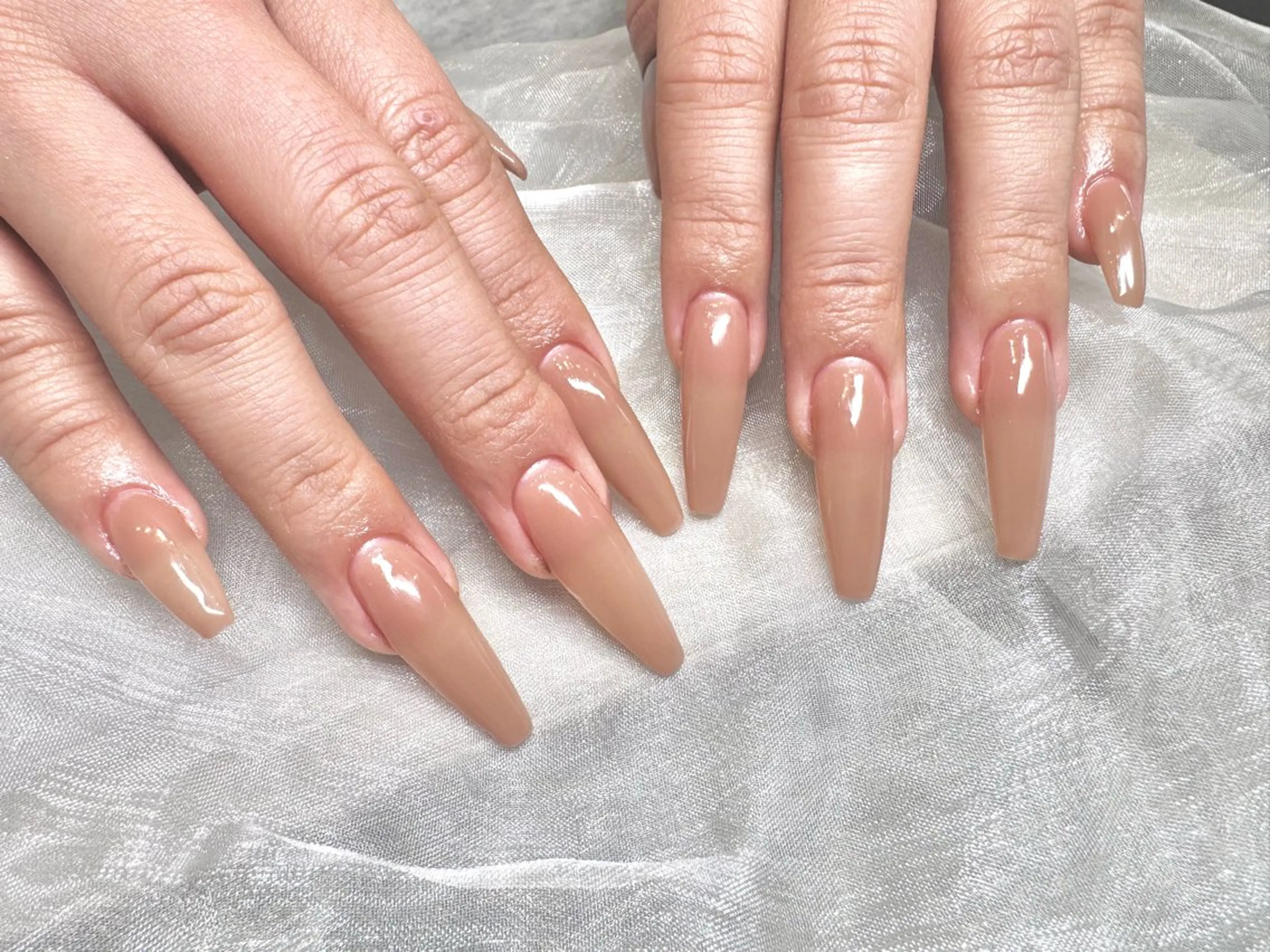 ネイル 長さ出し ロングネイル ハンドネイル kina Ｗ🦭のネイルデザイン