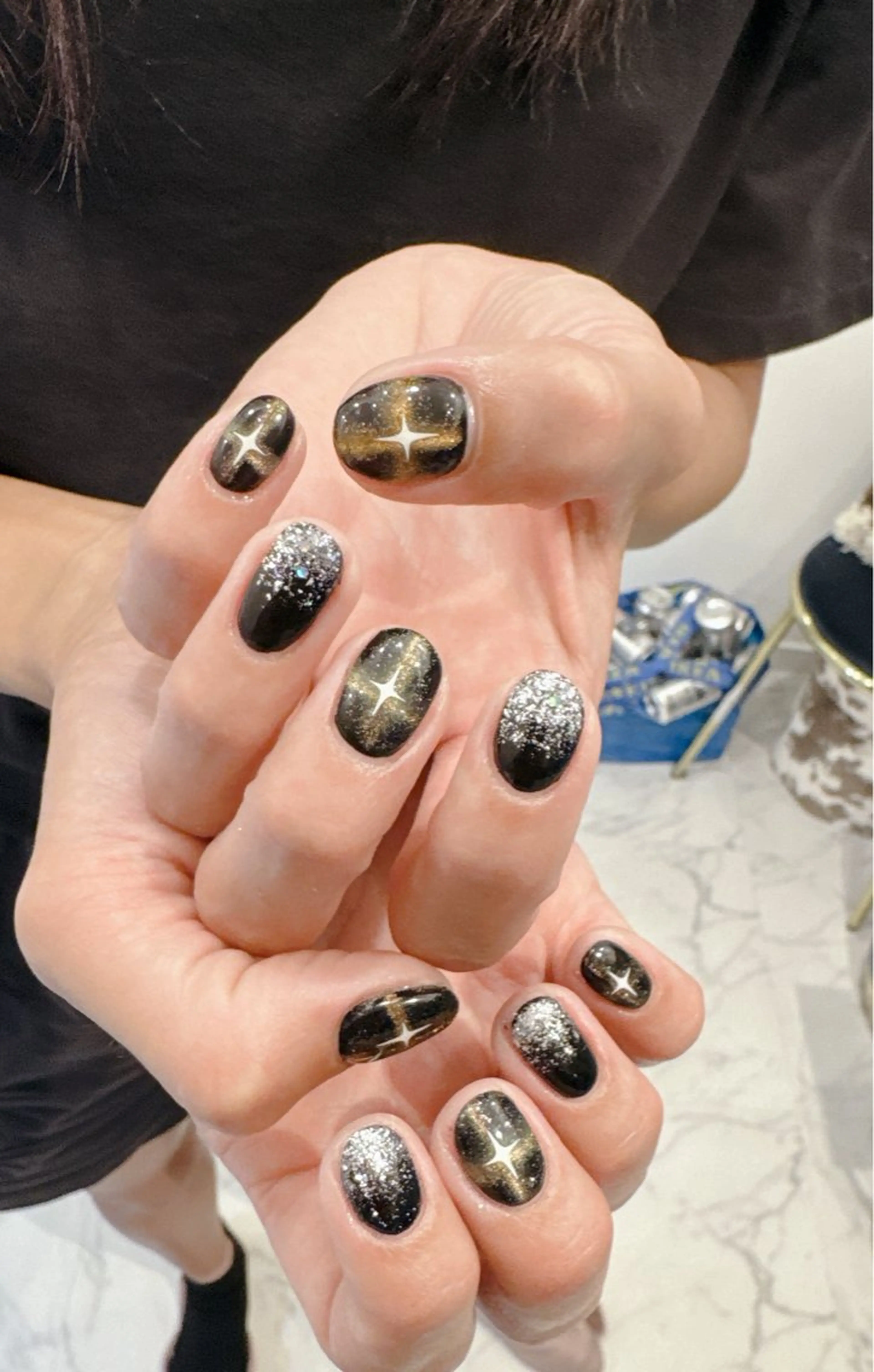 ネイル ジェルネイル グラデーション マグネットネイル メンズネイル ハンドネイル マイムネイル所属・MIMnail メンズネイリストのネイルデザイン