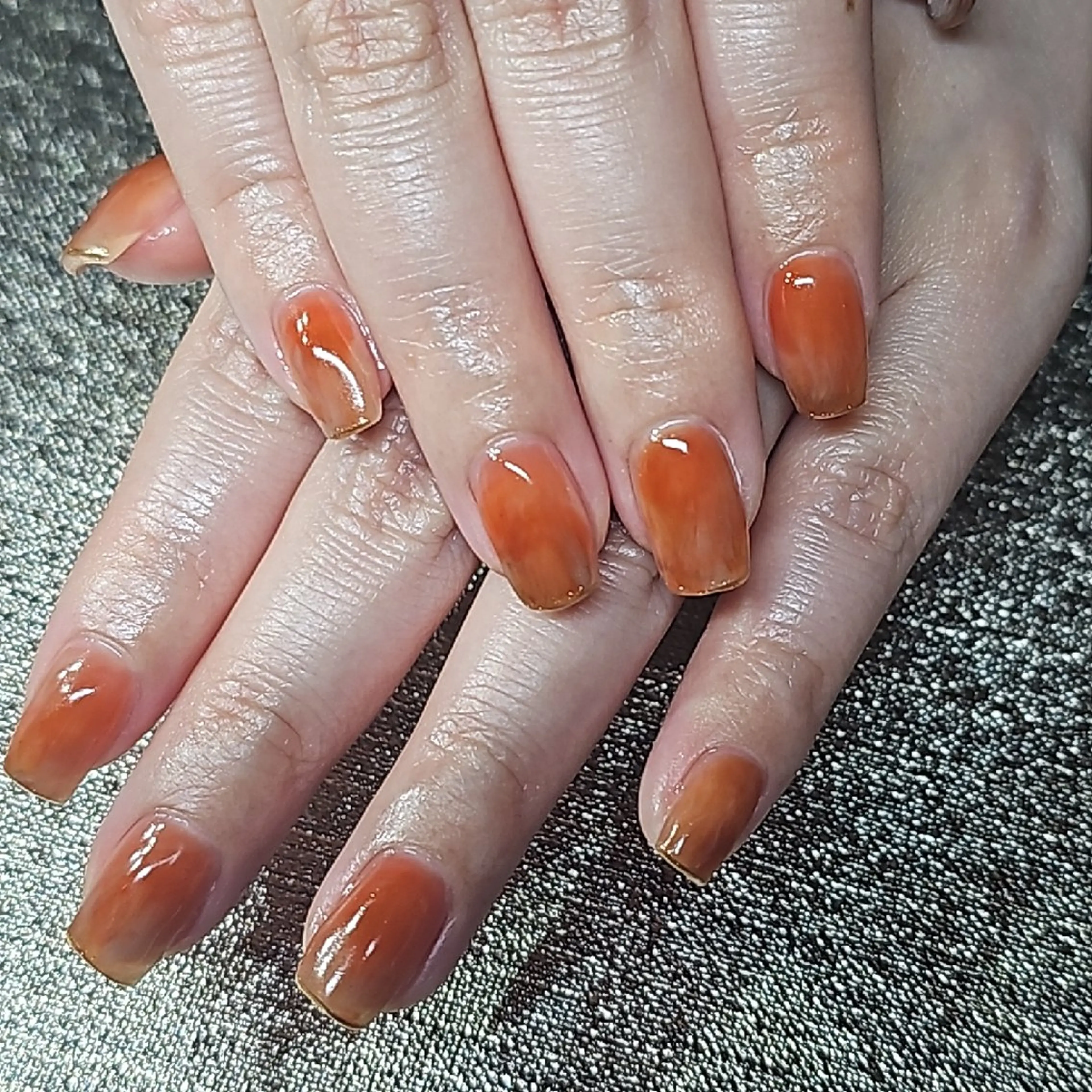 ネイル 大理石ネイル(マーブル) オレンジ salon de  Princessのネイルデザイン