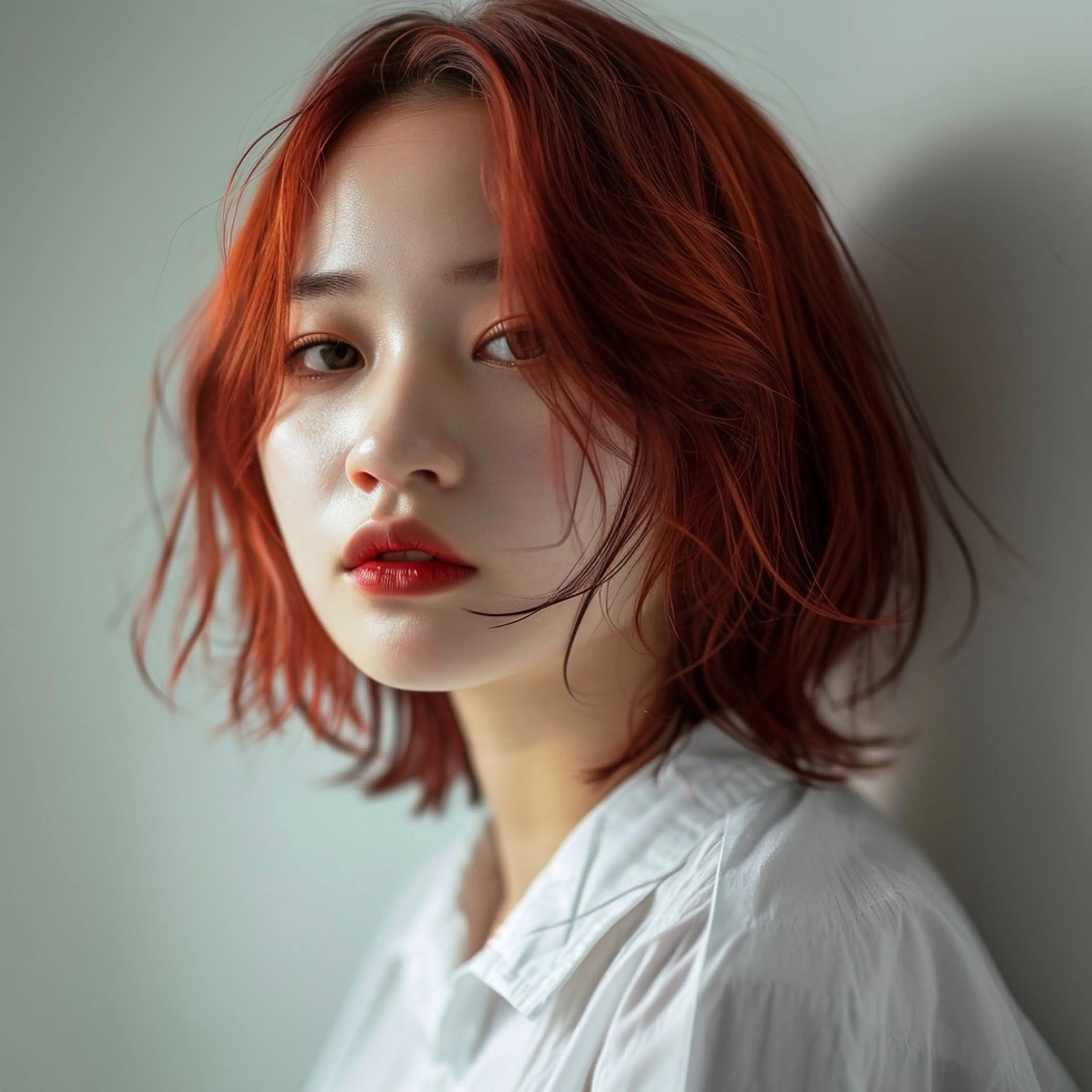 ミディアム カラー オレンジ 髪質改善/白髪ぼかし KENTAのヘアスタイル