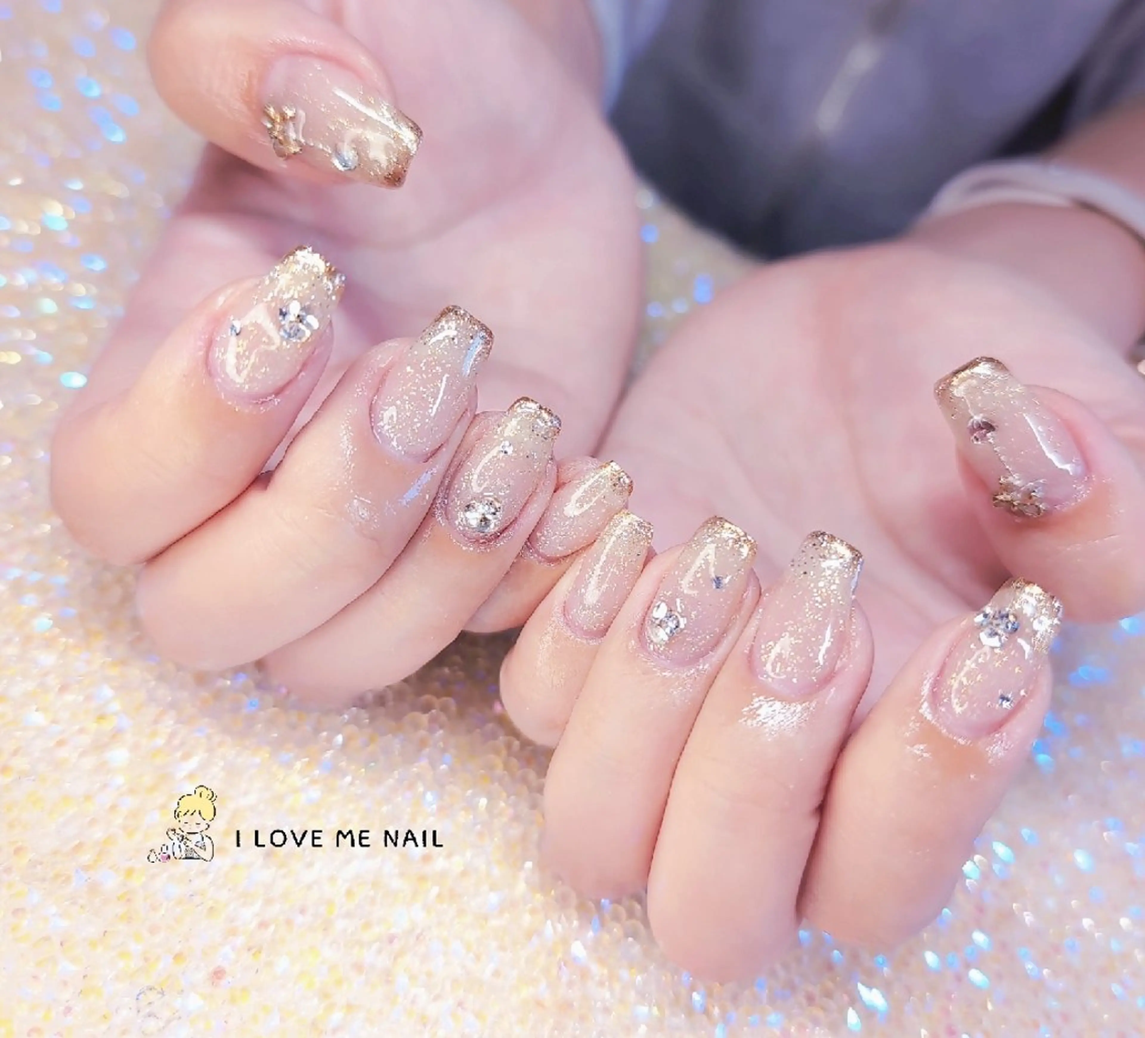 ネイル 長さ出し ハート 韓国ネイル マグネットネイル ニュアンスネイル ハンドネイル I LOVE ME NAIL.｡.:*♡のネイルデザイン