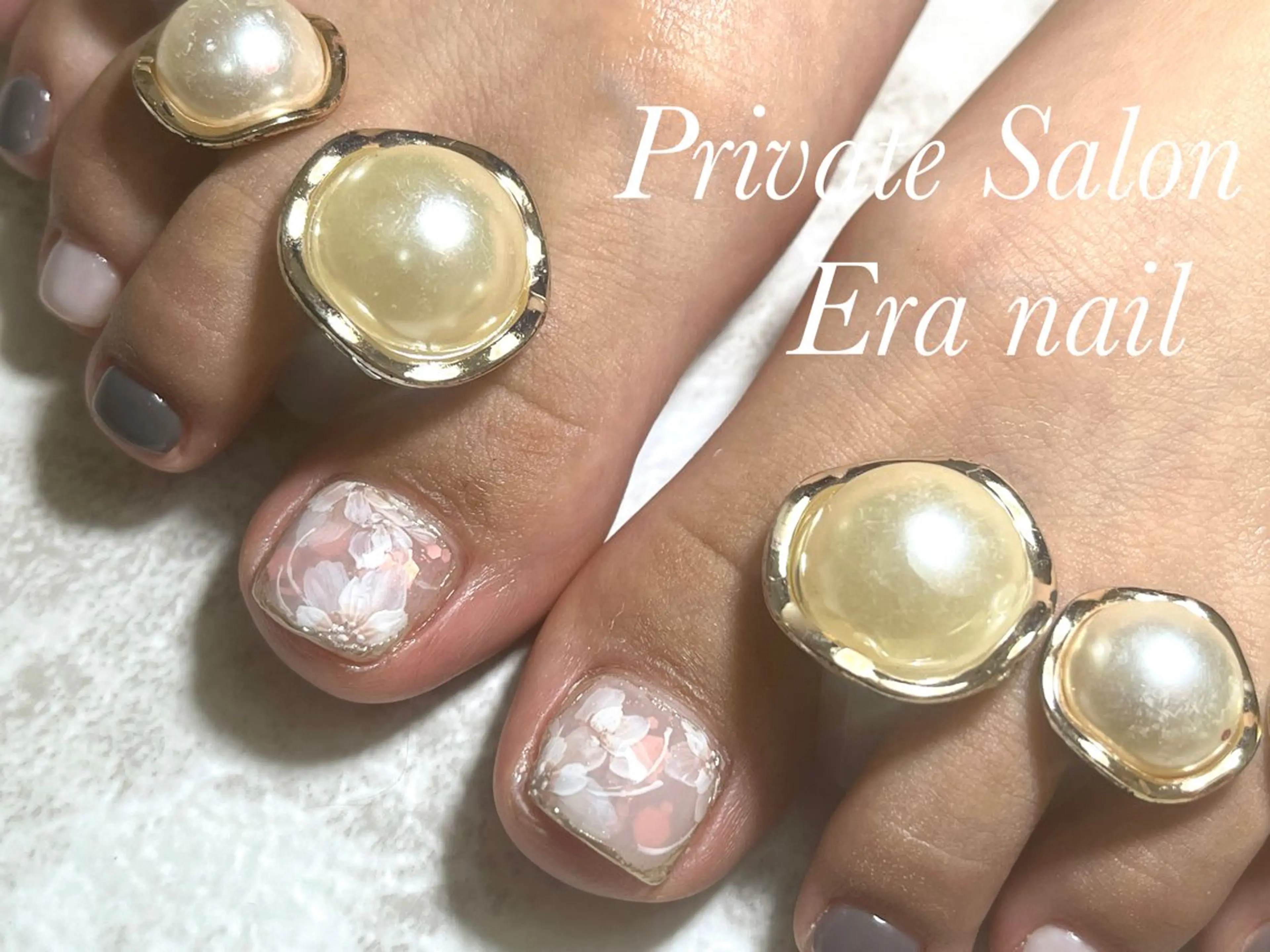 ネイル フラワーネイル フットネイル フットネイル Era nailのネイルデザイン