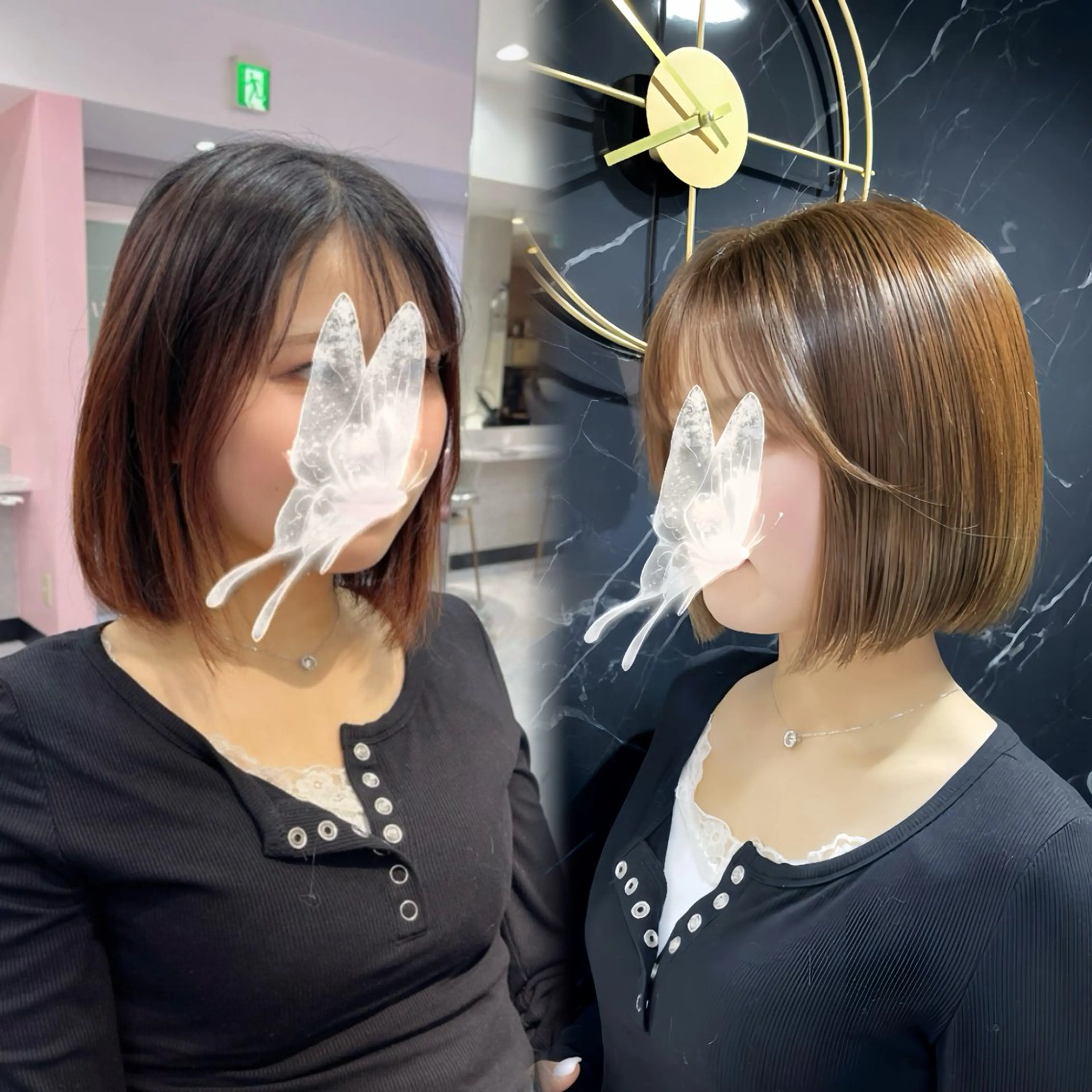 ショート カラー カット ヘアカラー トリートメント レイヤー/髪質改善 /透け感カラー/艶髪のヘアスタイル