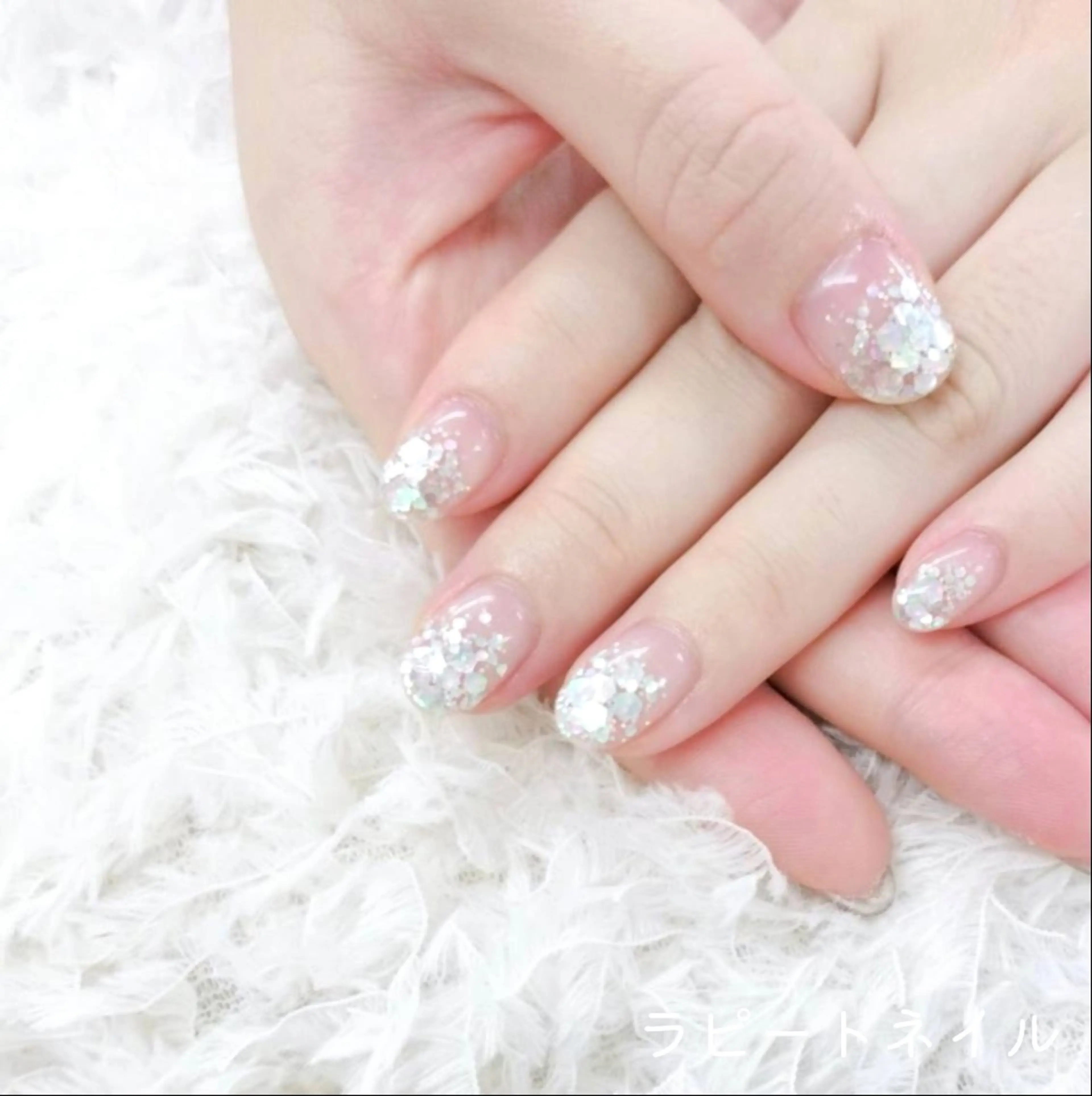 ネイル グラデーション ラメ(グリッター) ラメグラデーション ラピートネイル 美佳のネイルデザイン