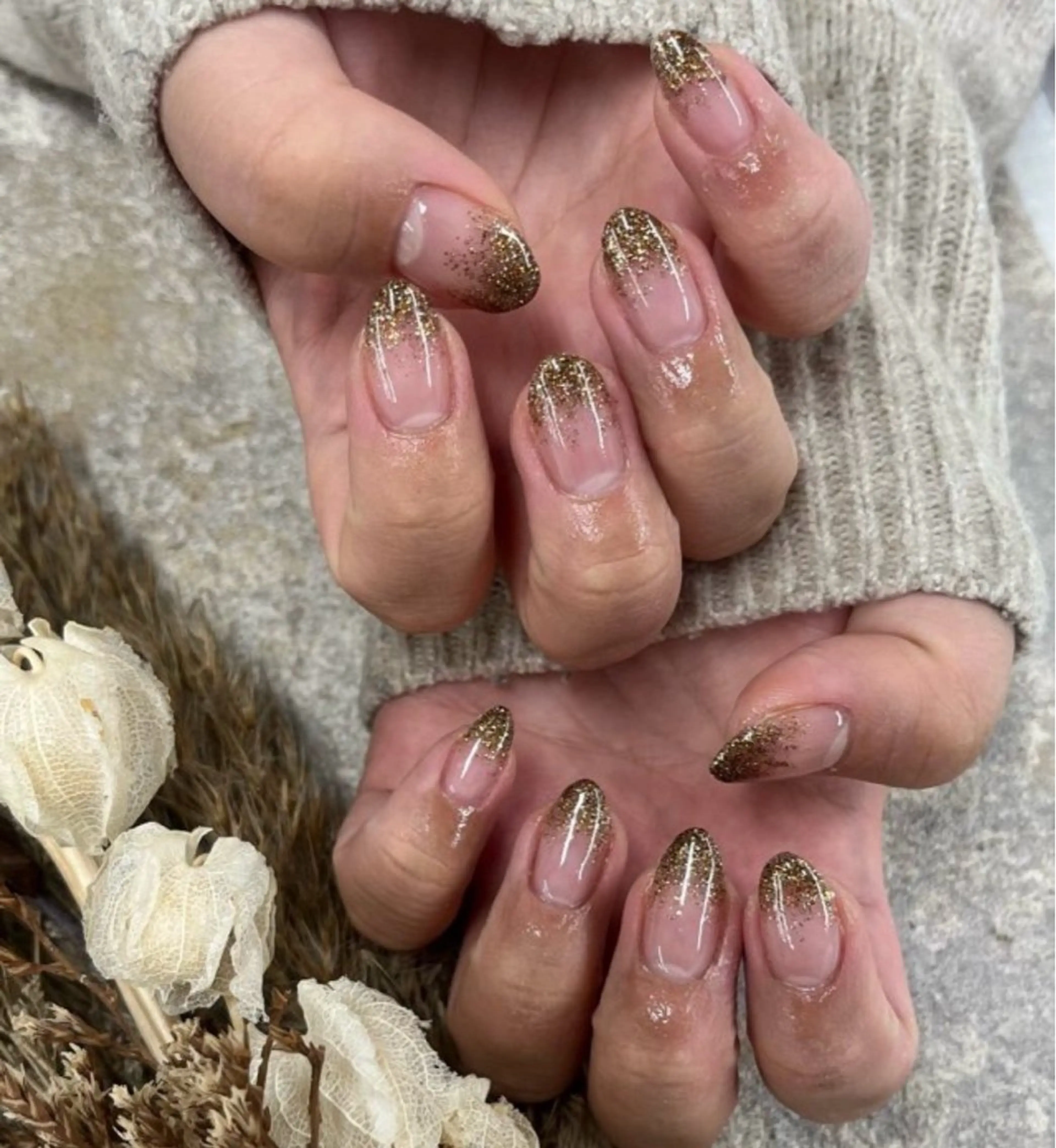 ネイル ラメ(グリッター) ラメグラデーション 🦋BASIC REONA🩷のネイルデザイン