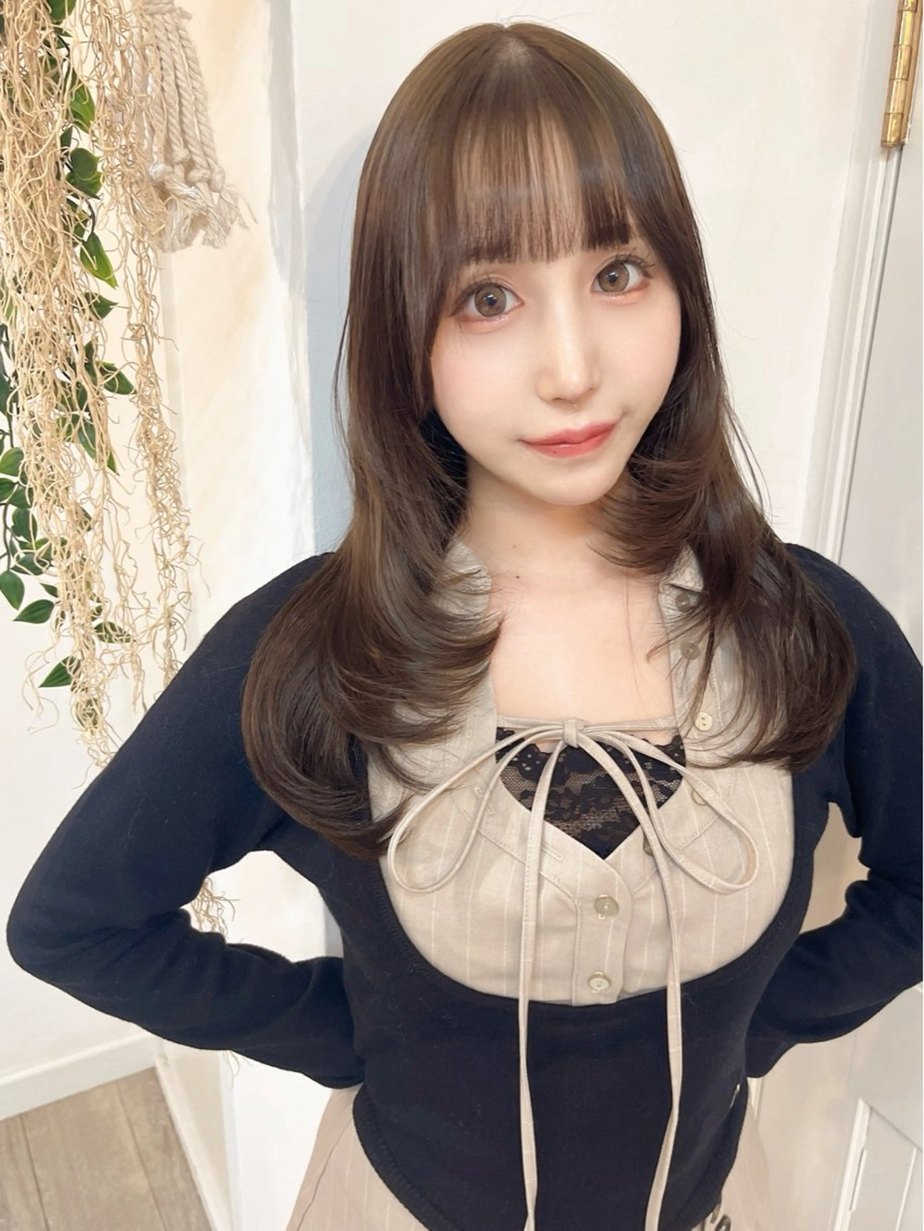 セミロング 前髪&顔周りカット/ 韓国レイヤー/シバタのヘアスタイル