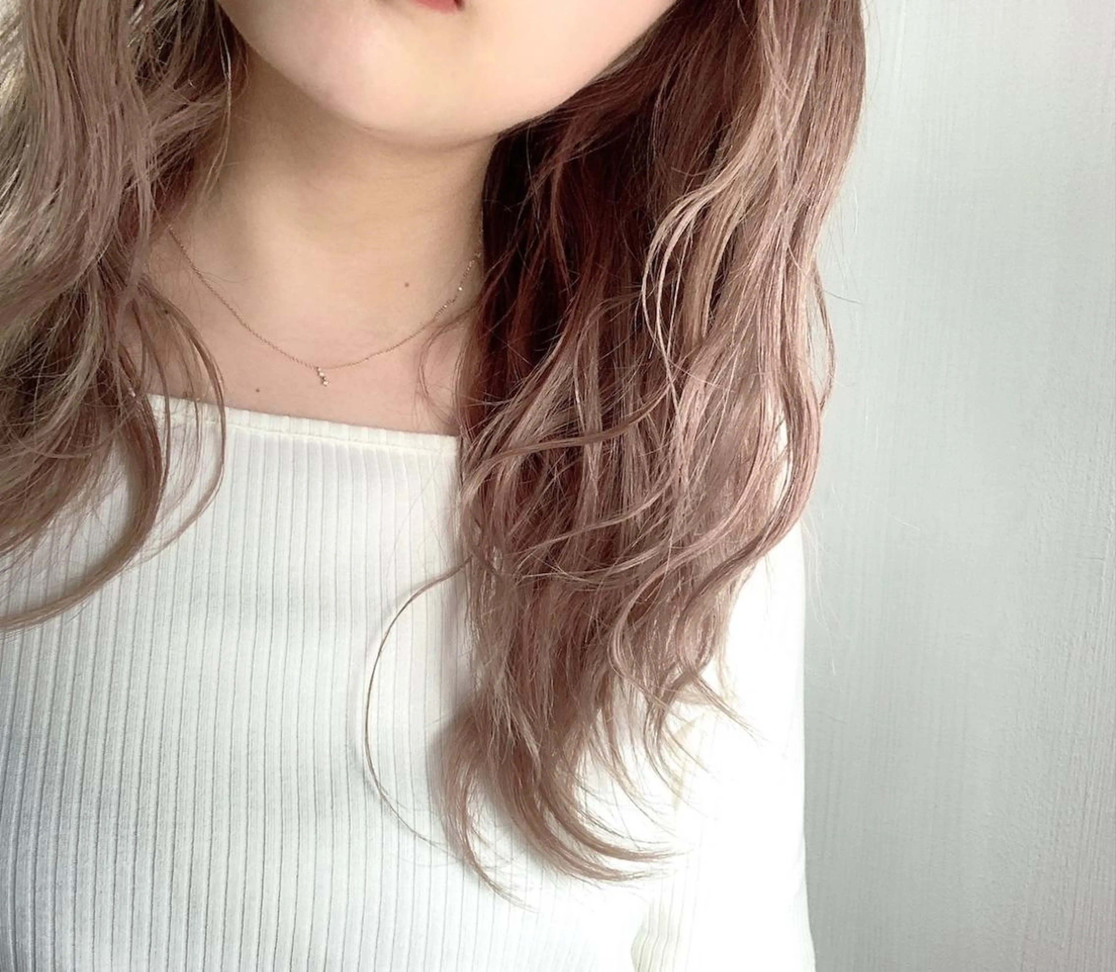 セミロング カラー ベージュカラー ピンクカラー ピンクベージュ 金井愛華 【monolith】のヘアスタイル