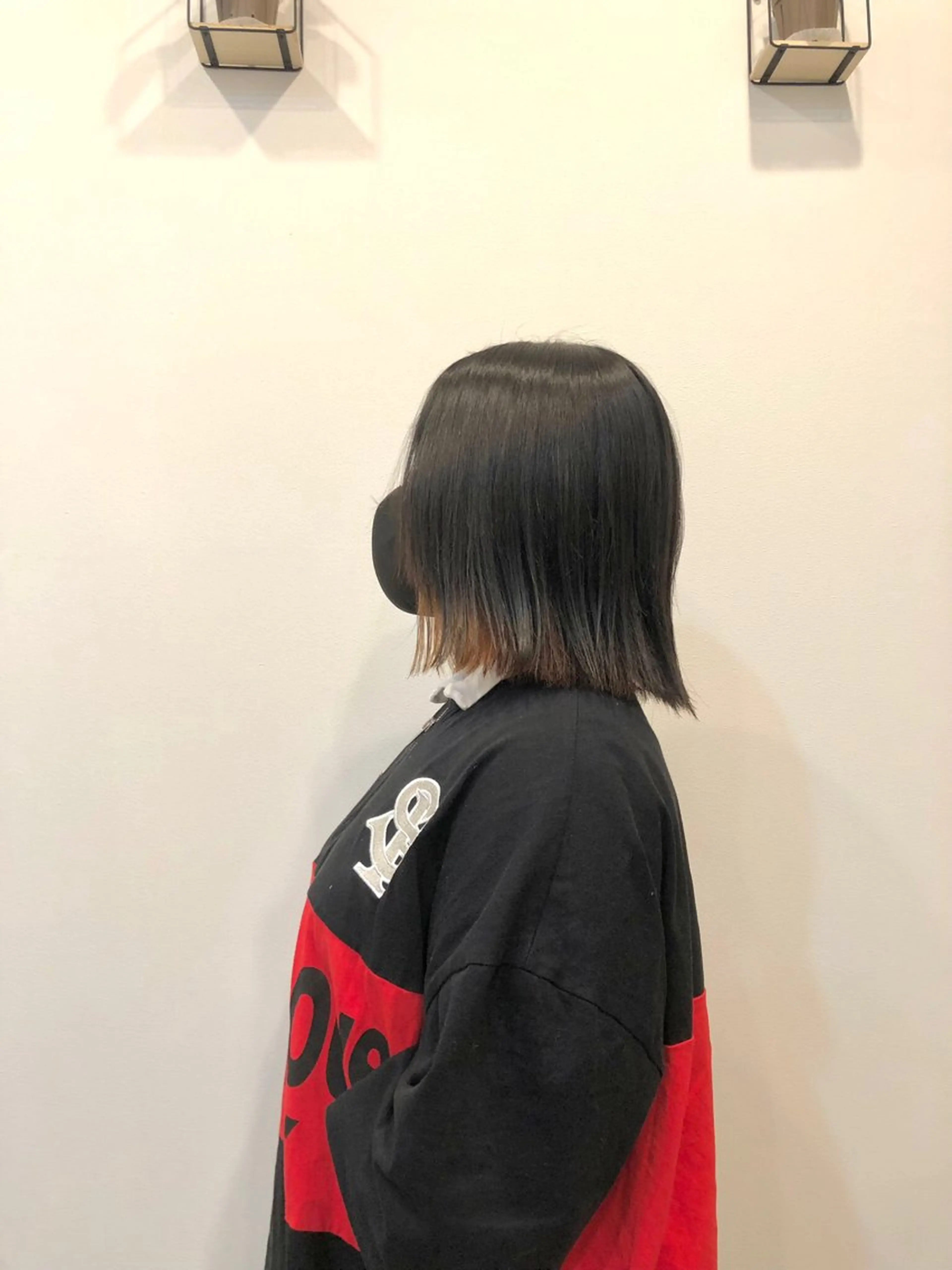 ミディアム パーマ 学生 縮毛矯正 ヘアルーム カフーのヘアスタイル