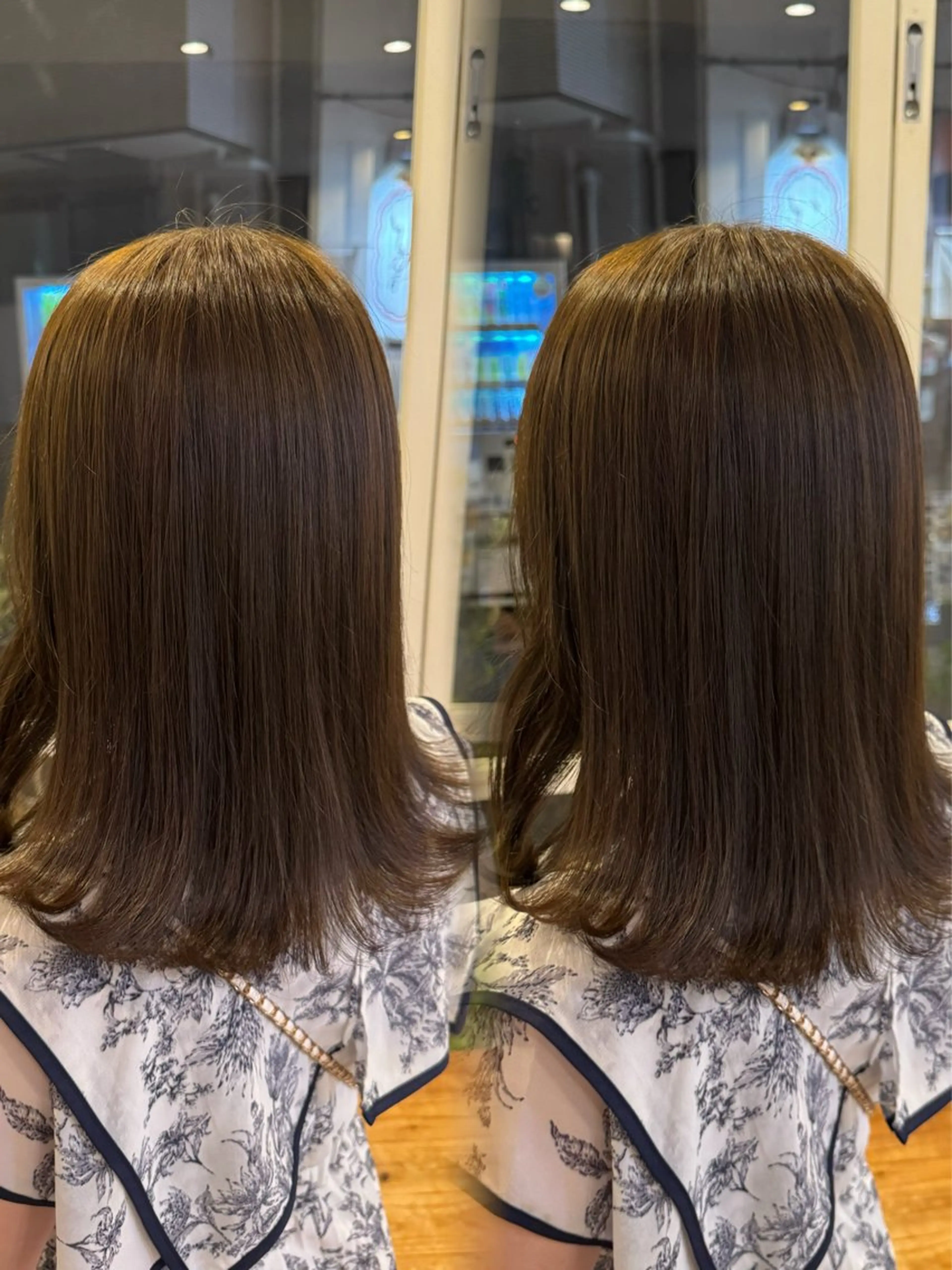 セミロング カラー ベージュカラー オリーブベージュ カット ヘアカラー 【YARD.】橋本 稀乃のヘアスタイル