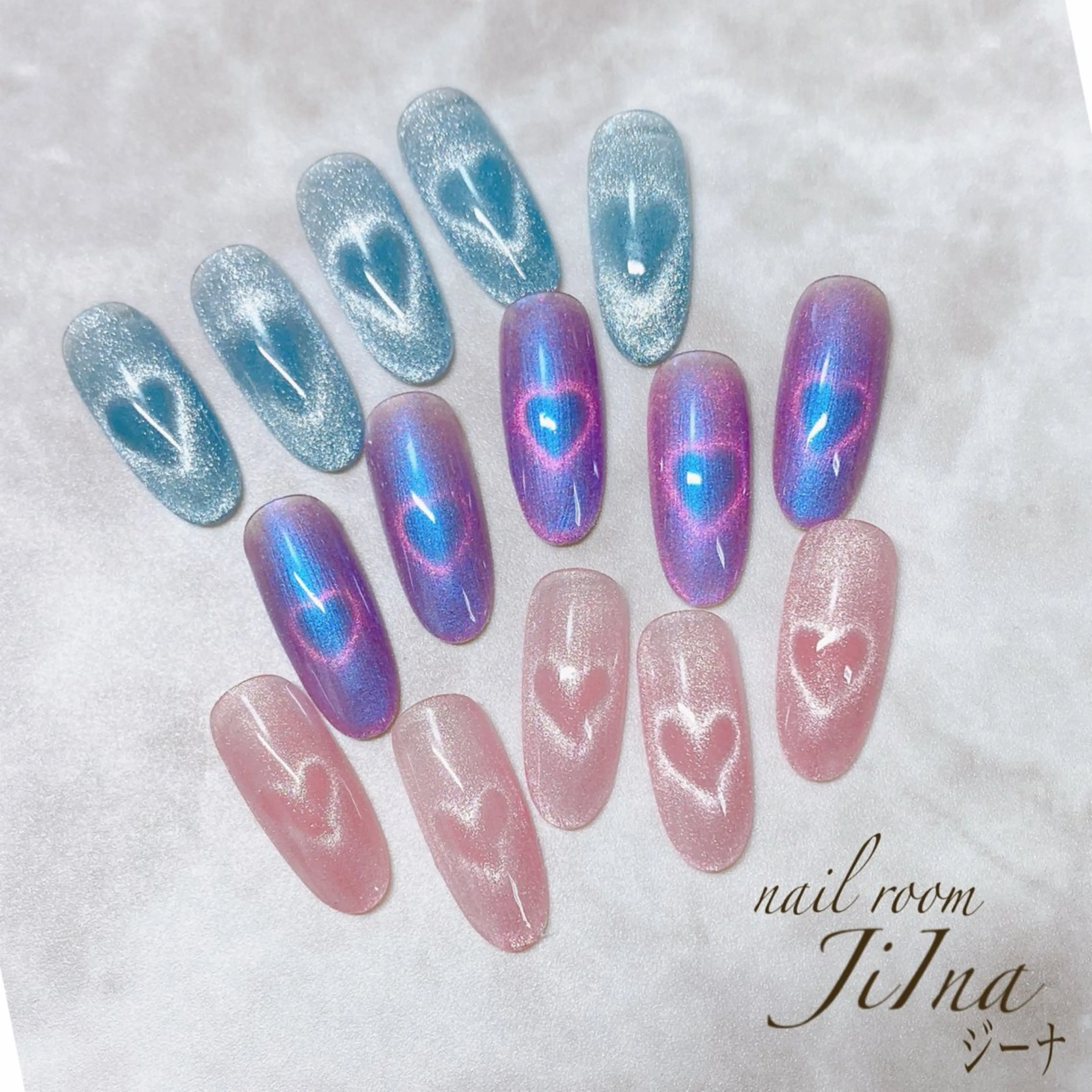 ネイル ハート マグネットネイル JiIna nailのネイルデザイン