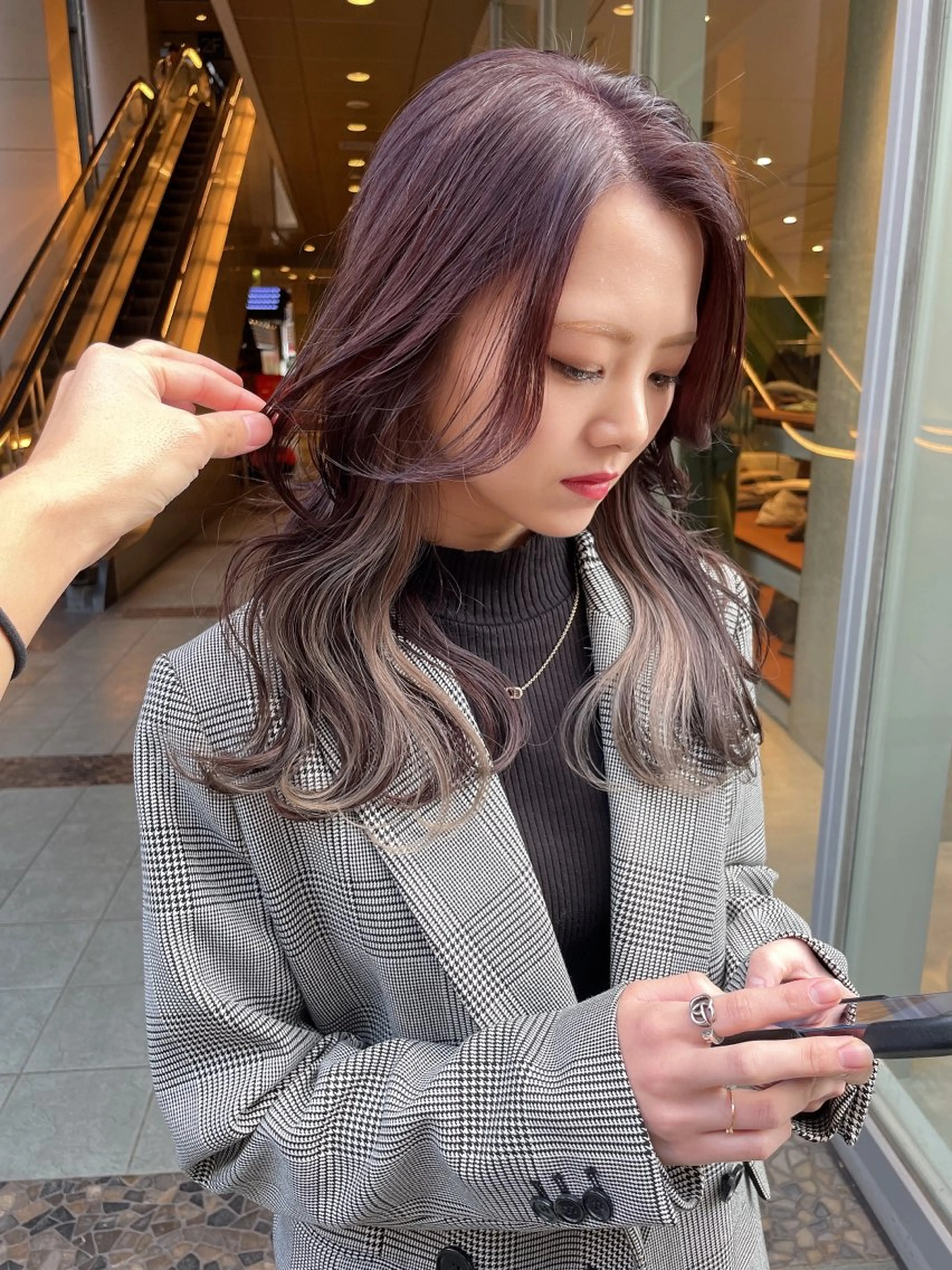 ロング カラー カット ヘアカラー トリートメント 髪質改善will hairdesignのヘアスタイル